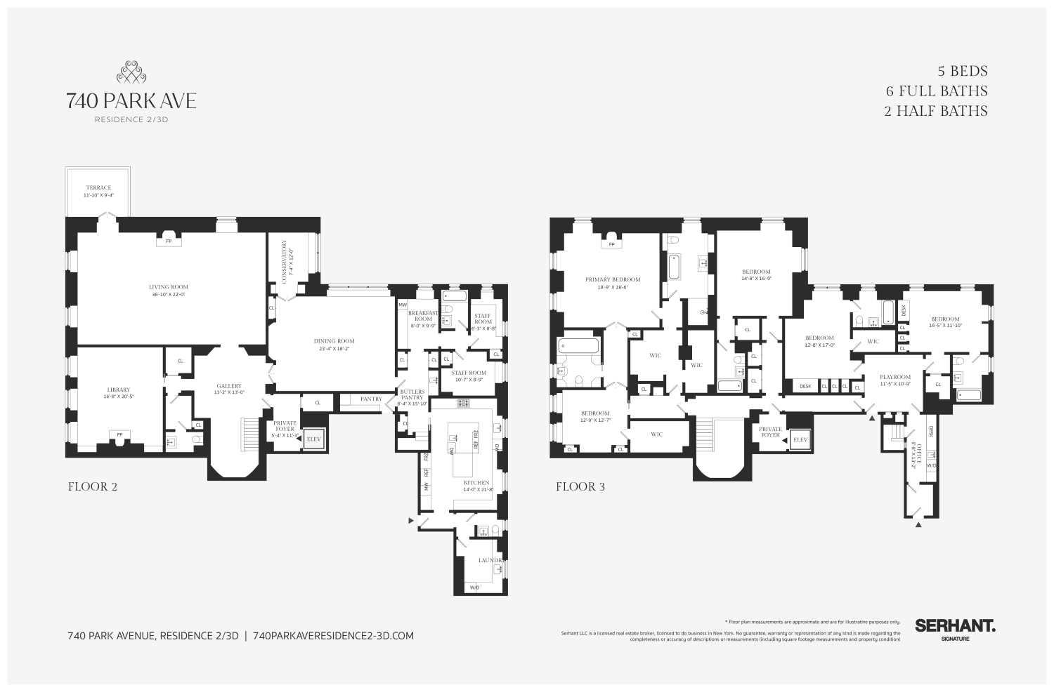 Floorplan for 740 Park Avenue, 2/3D