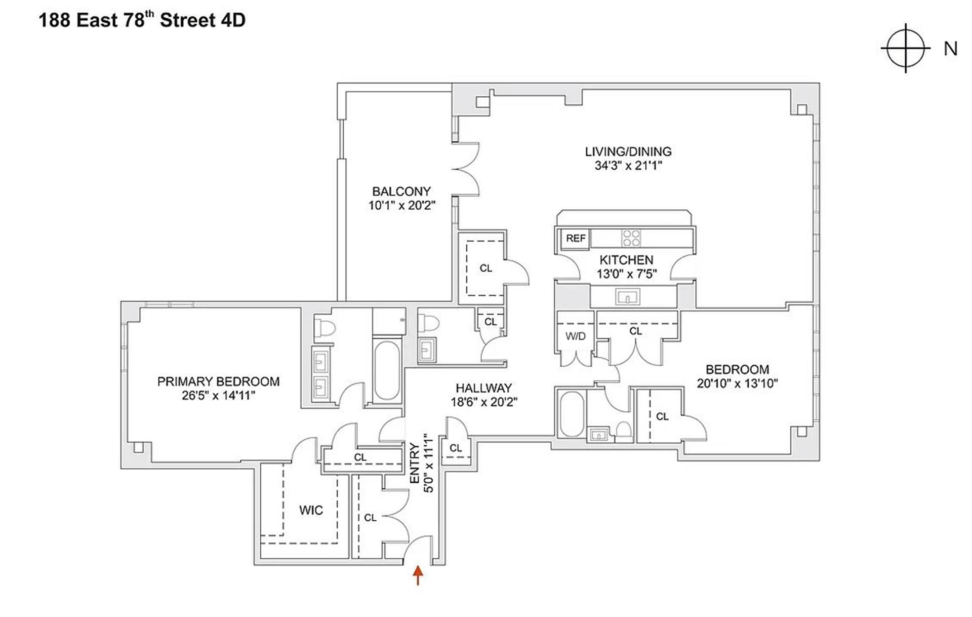 Floorplan for 188 East 78th Street, 4D