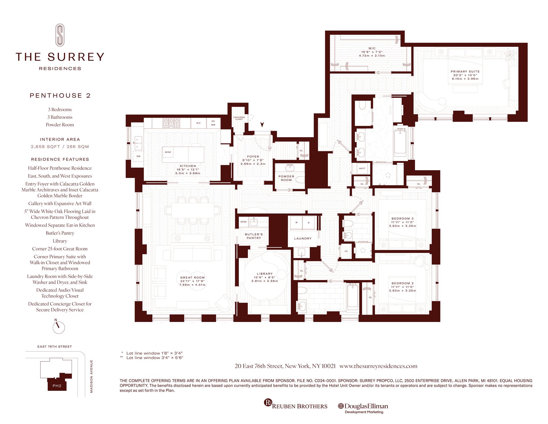 Floorplan for 20 East 76th Street, PH2