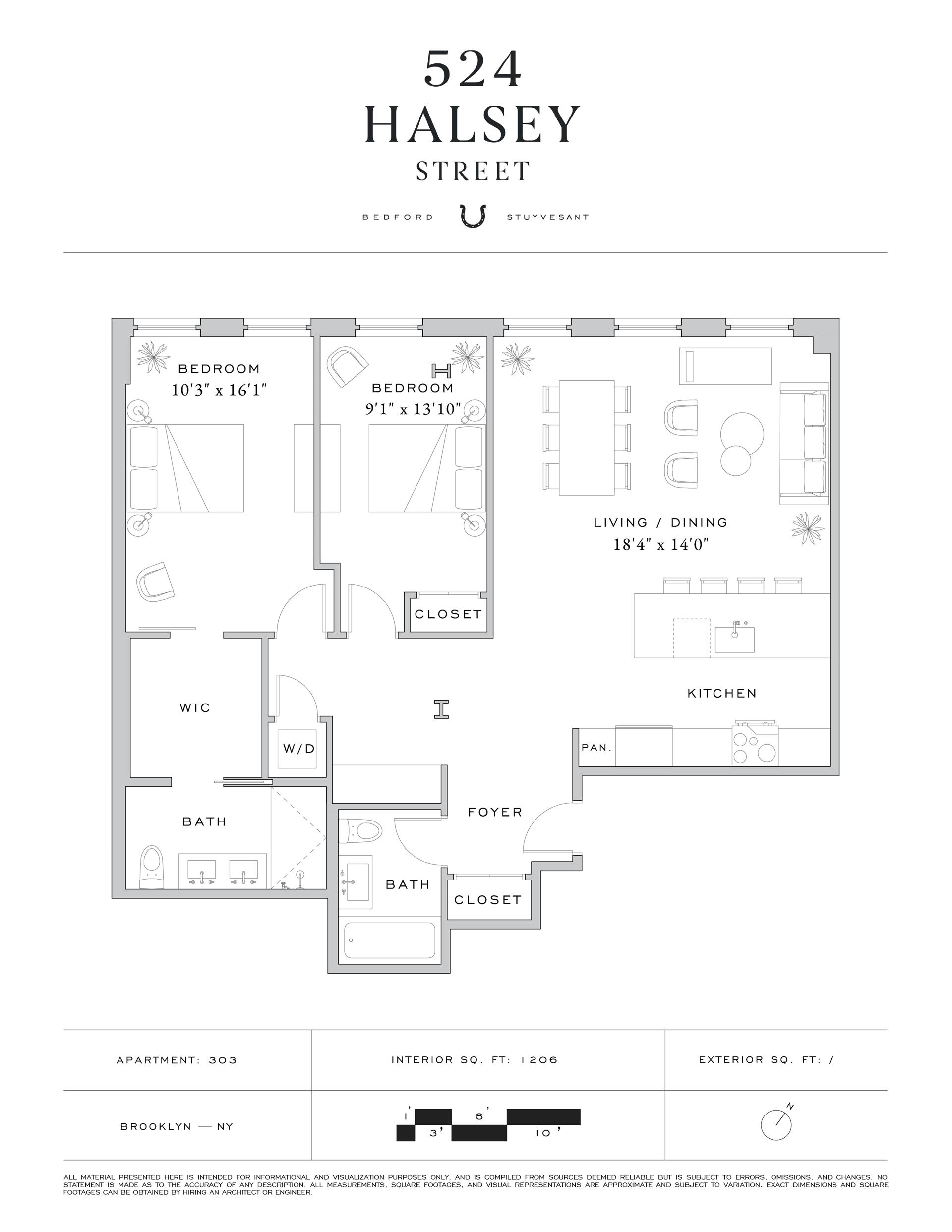 Floorplan for 524 Halsey Street, 303