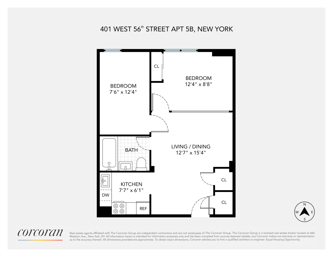 Floorplan for 401 West 56th Street, 5B