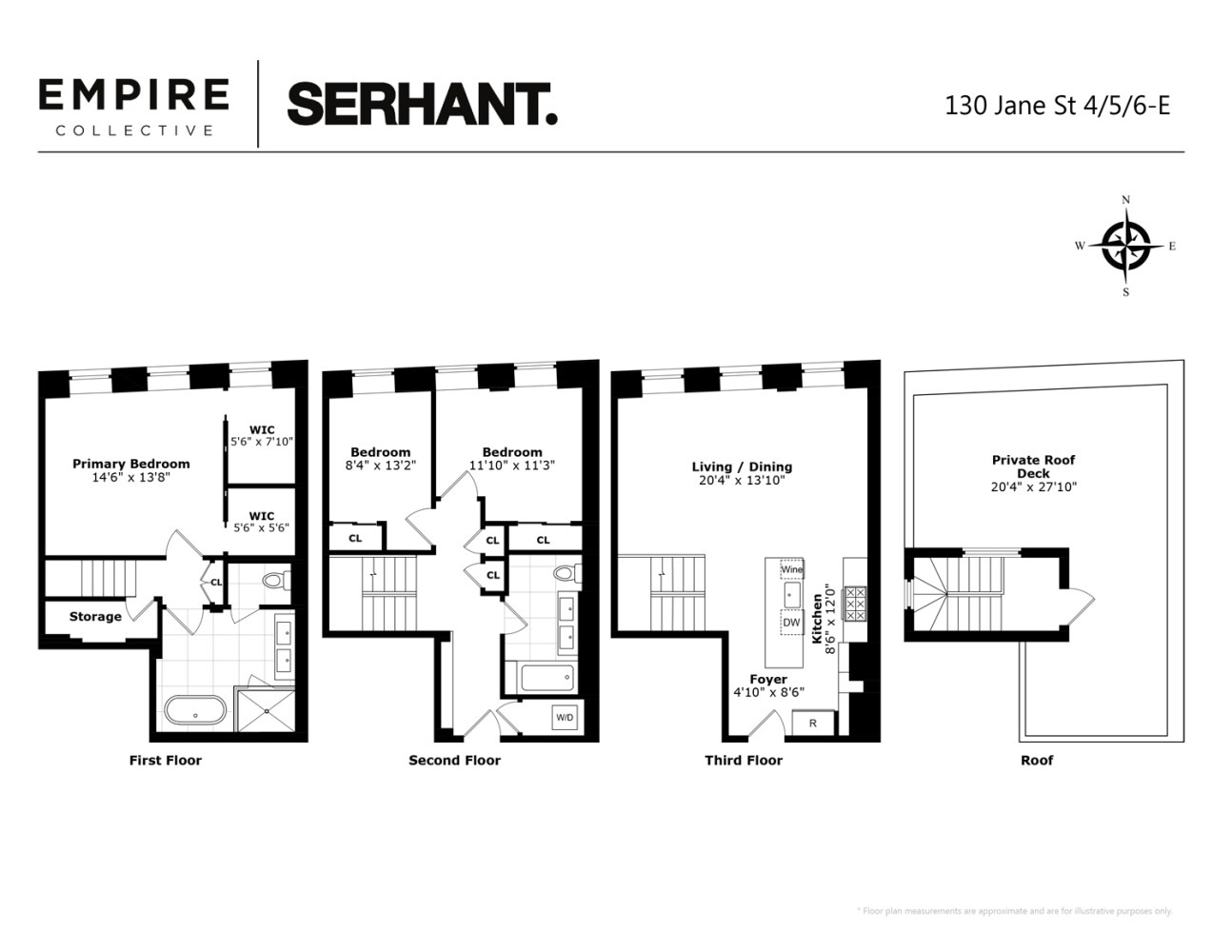 Floorplan for 130 Jane Street, 4/5/6/E