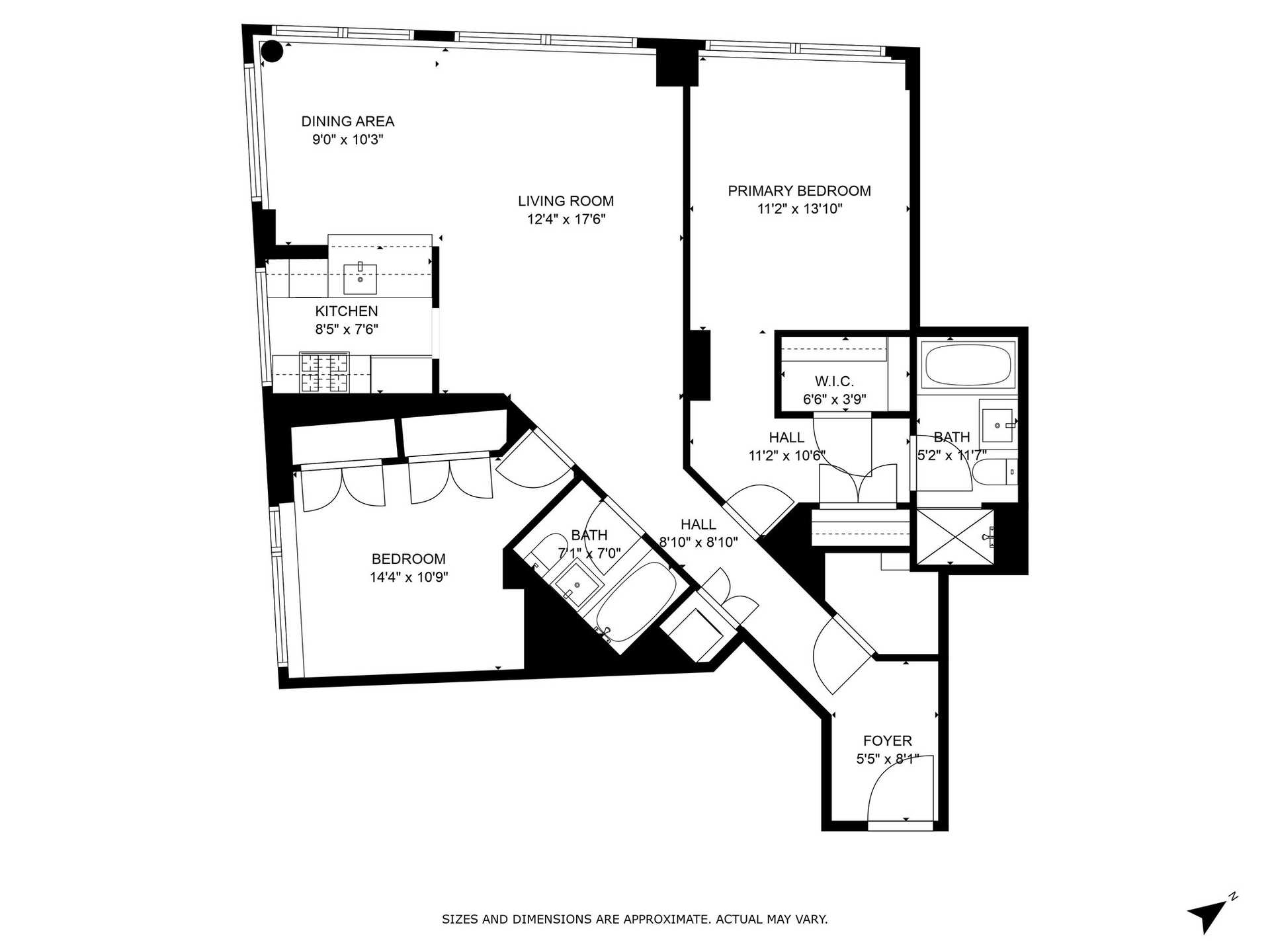 Floorplan for 100 Riverside Boulevard, 14-N