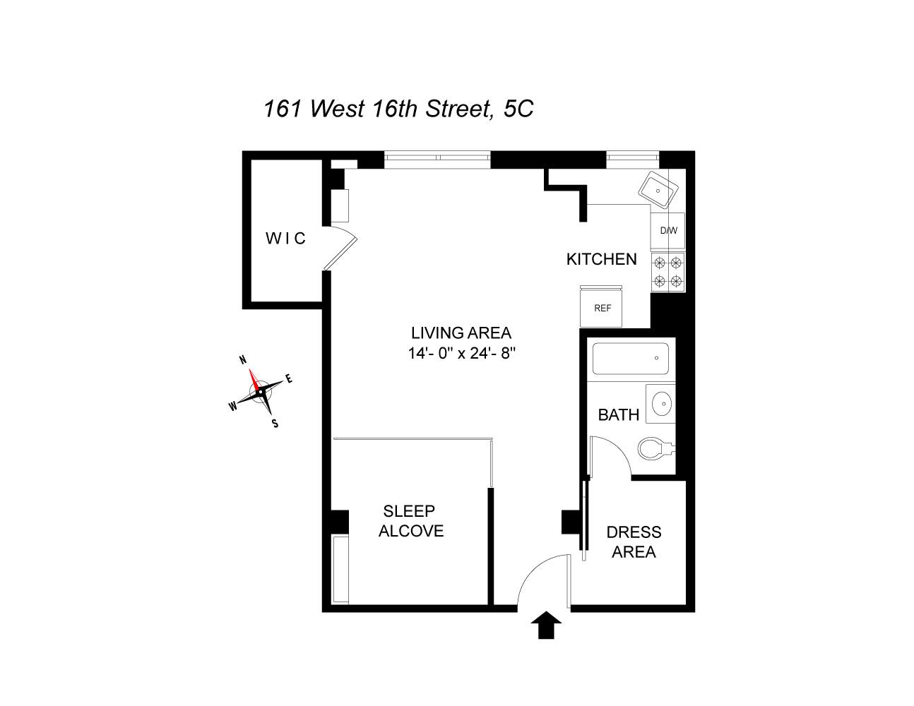 Floorplan for 161 West 16th Street, 5C