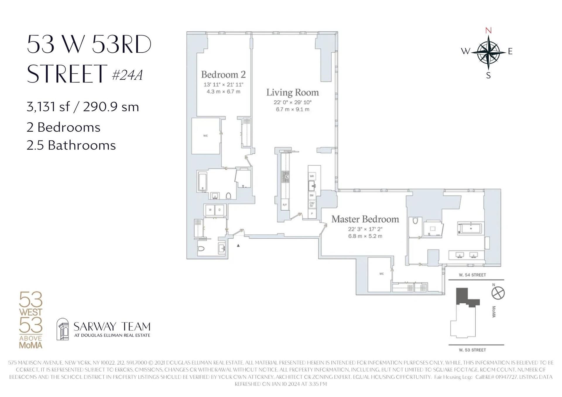 Floorplan for 53 West 53rd Street, 24A