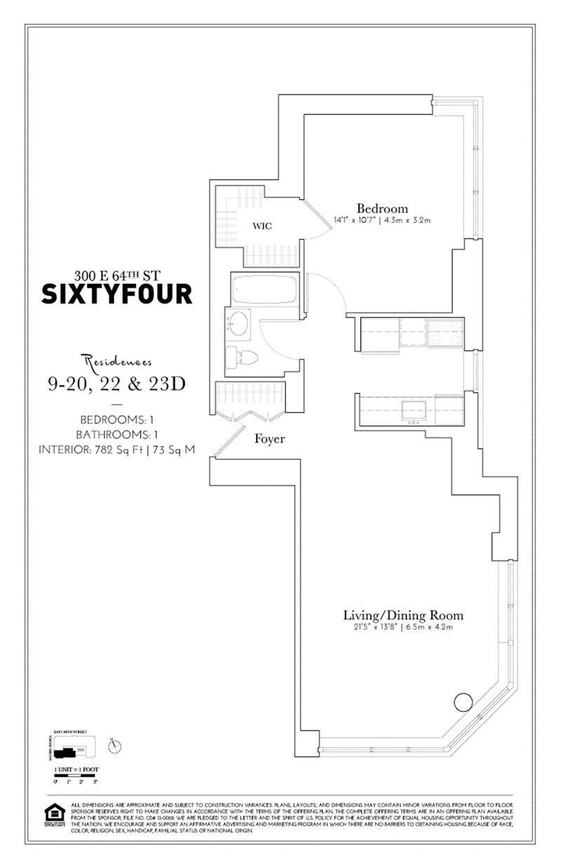 Floorplan for 300 East 64th Street, 17D