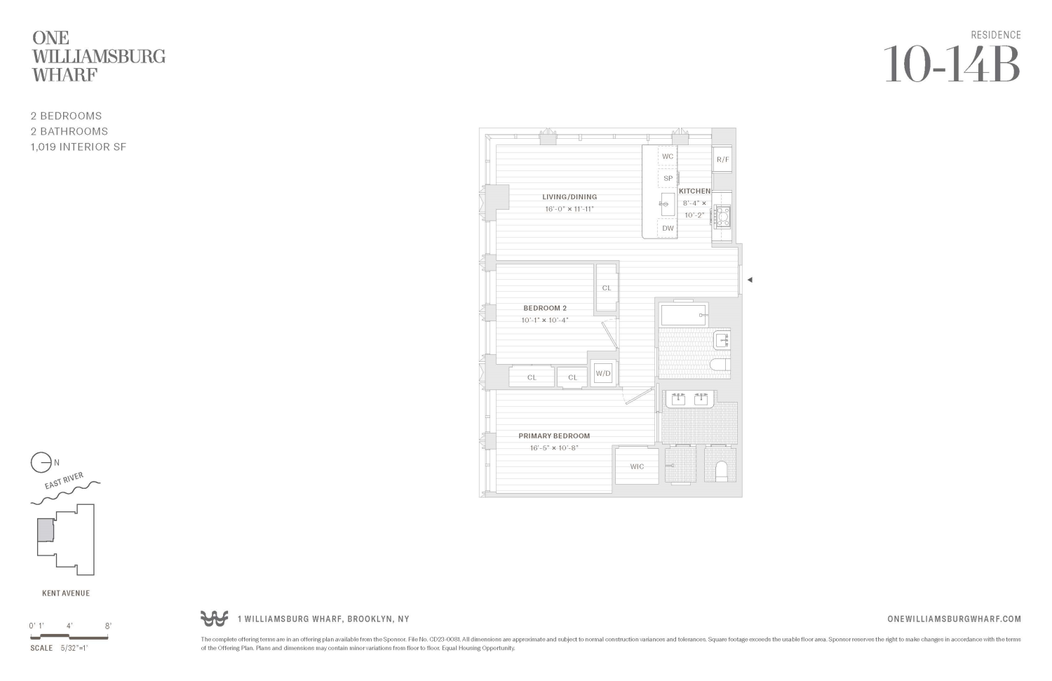 Floorplan for 480 Kent Avenue, 14B