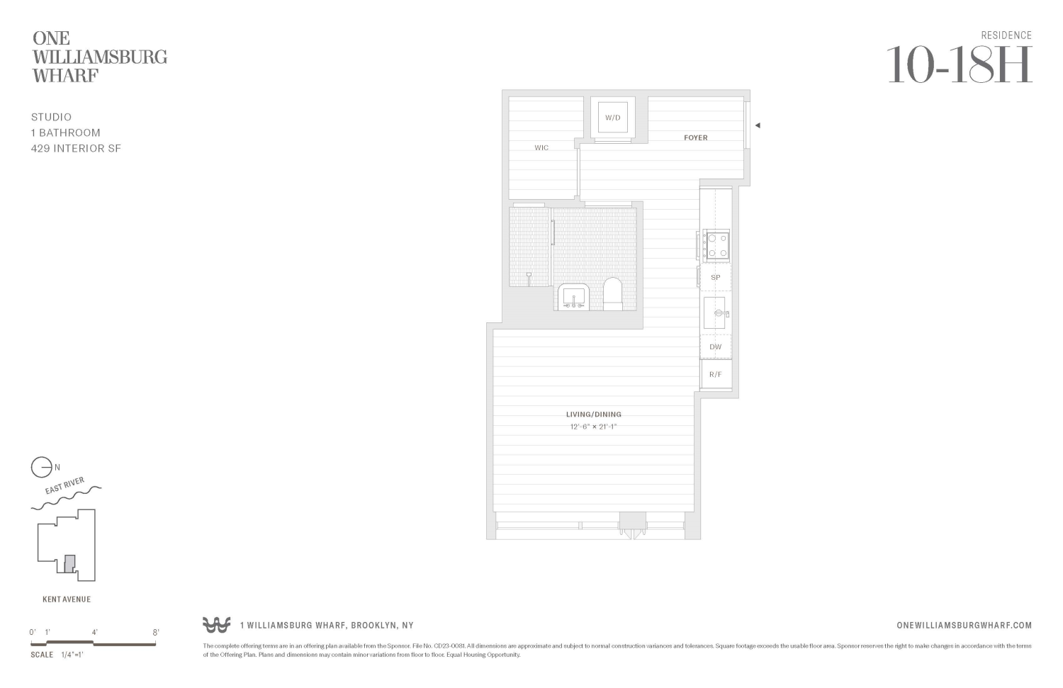 Floorplan for 480 Kent Avenue, 18H