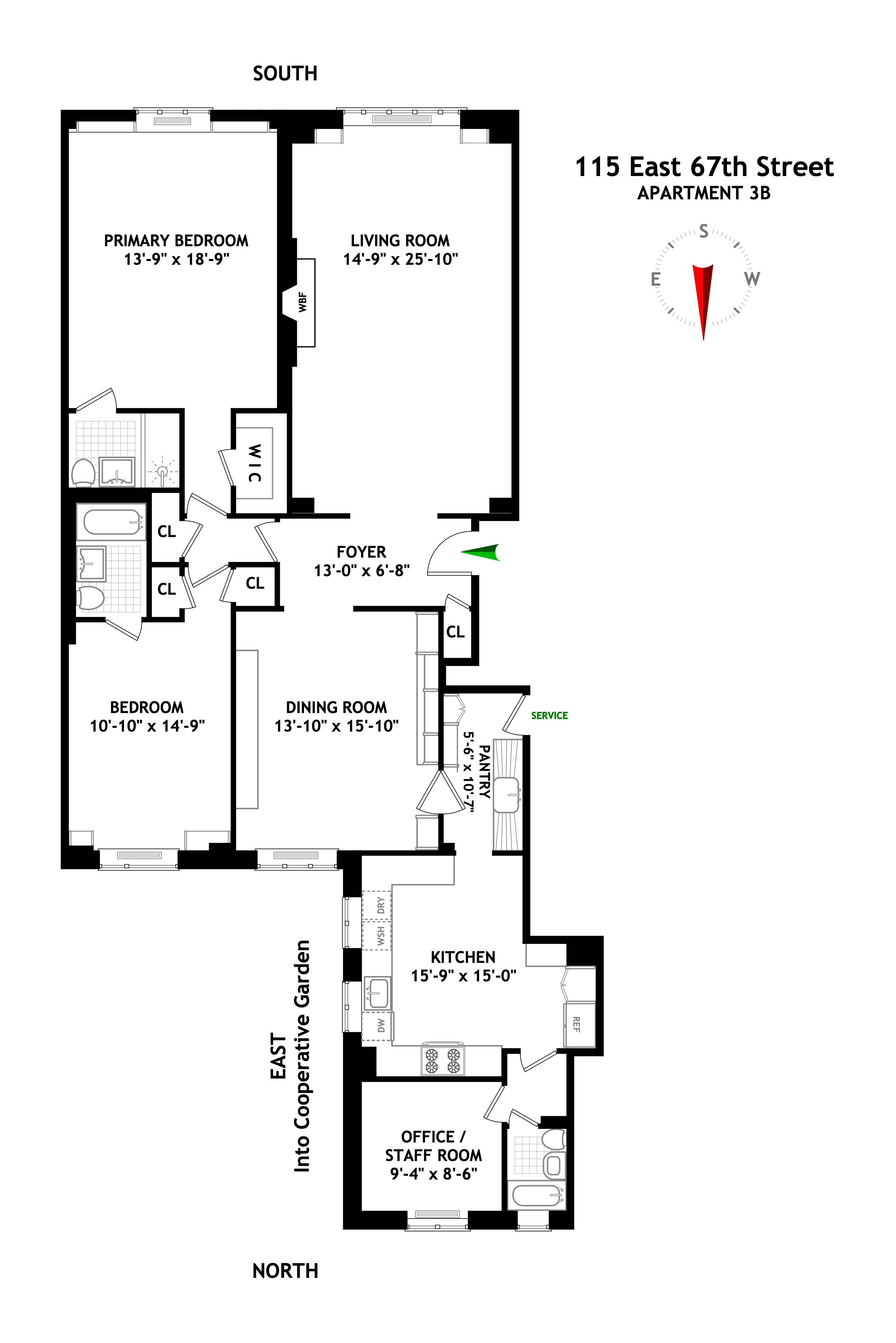 Floorplan for 115 East 67th Street, 3B