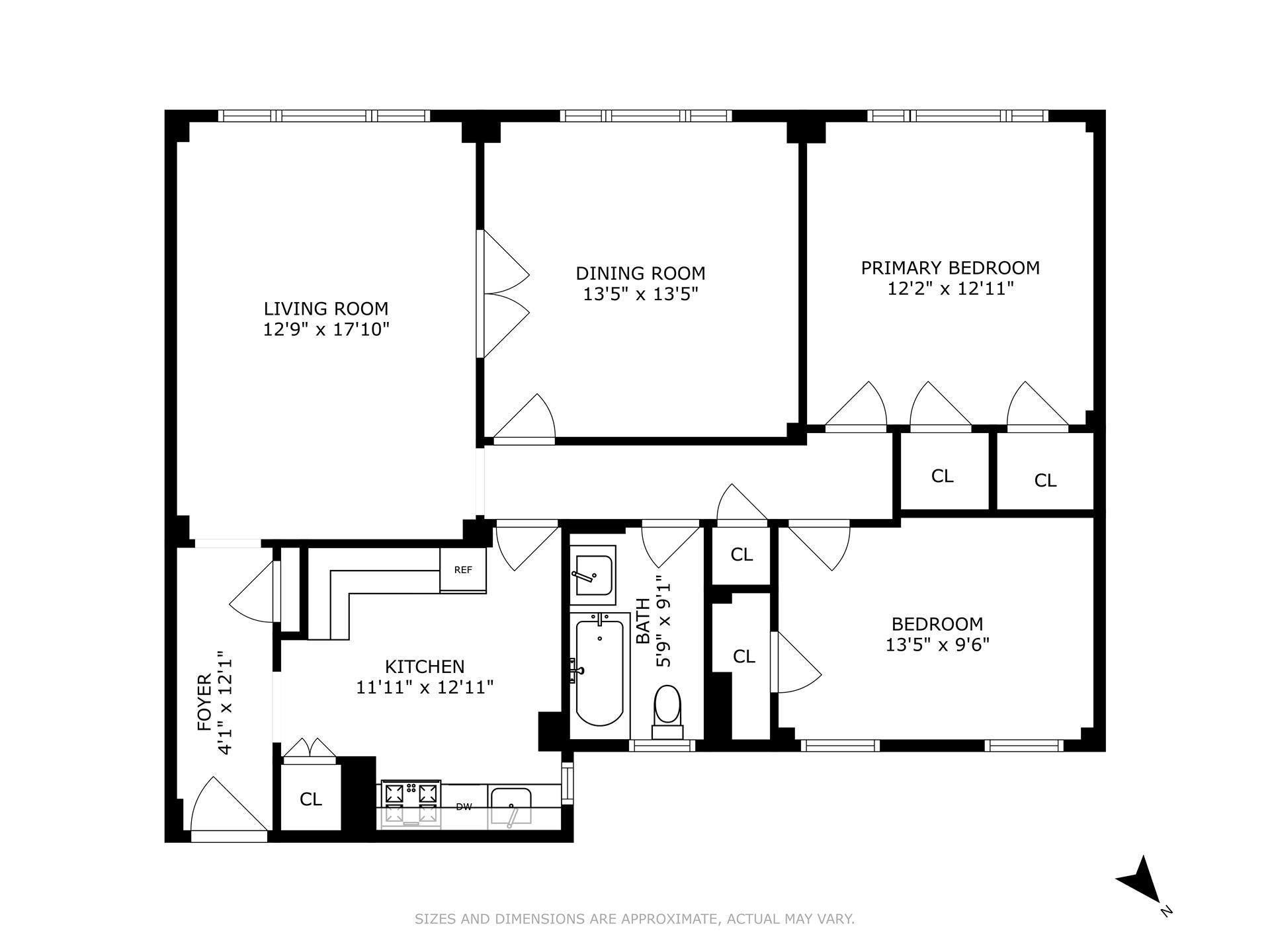 Floorplan for 160 West 87th Street, 7B