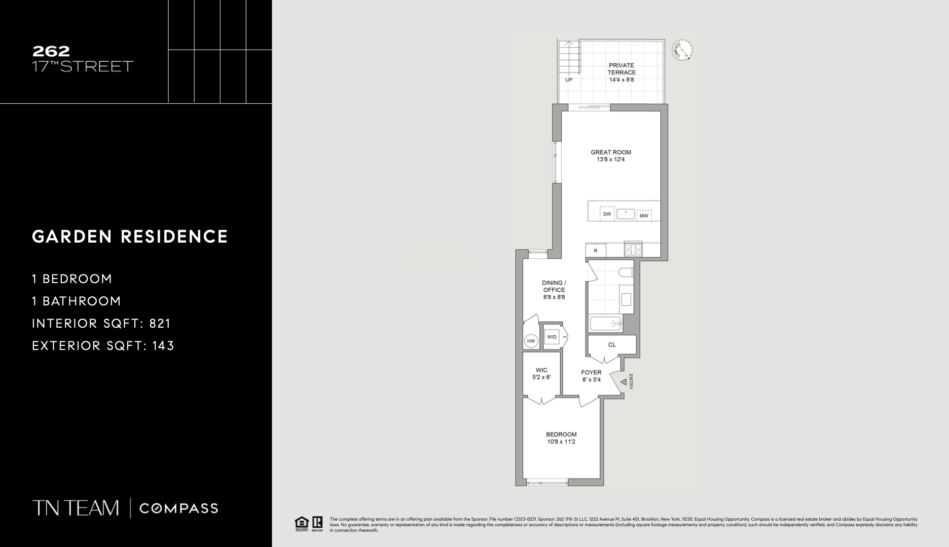 Floorplan for 262 17th Street, GARDEN