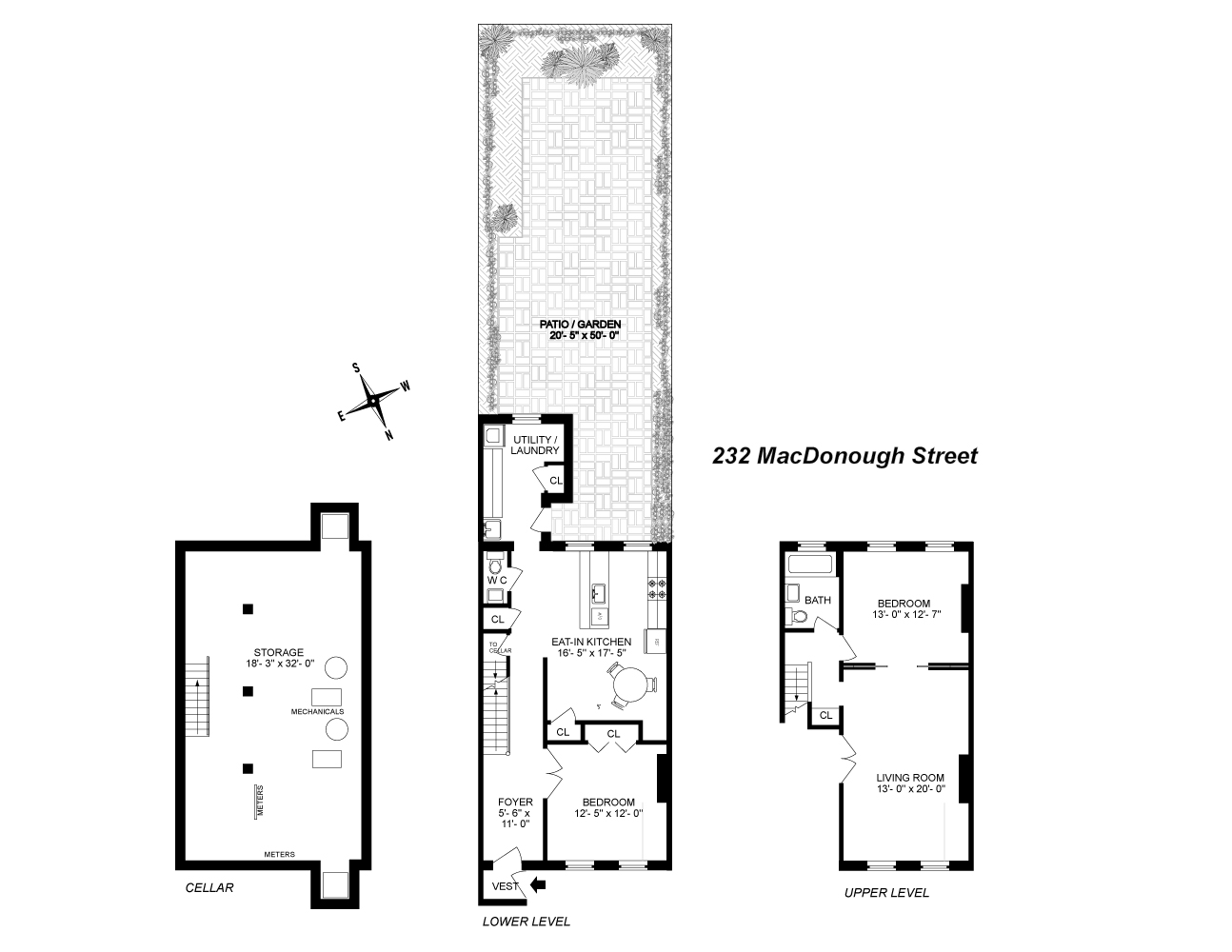 Floorplan for 232 Mac Donough Street, 1