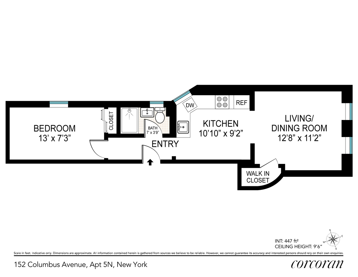 Floorplan for 152 Columbus Avenue, 5N