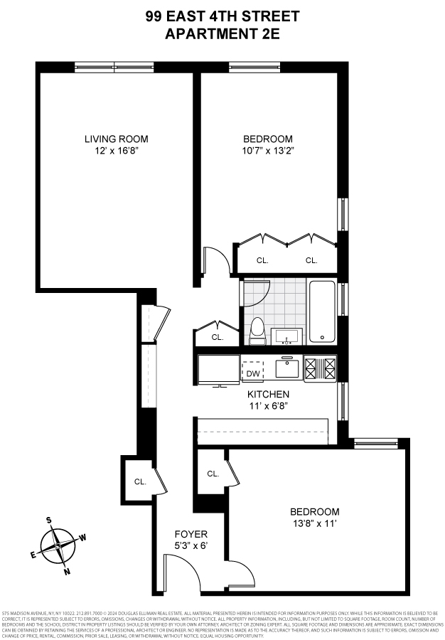 Floorplan for 99 East 4th Street, 2E