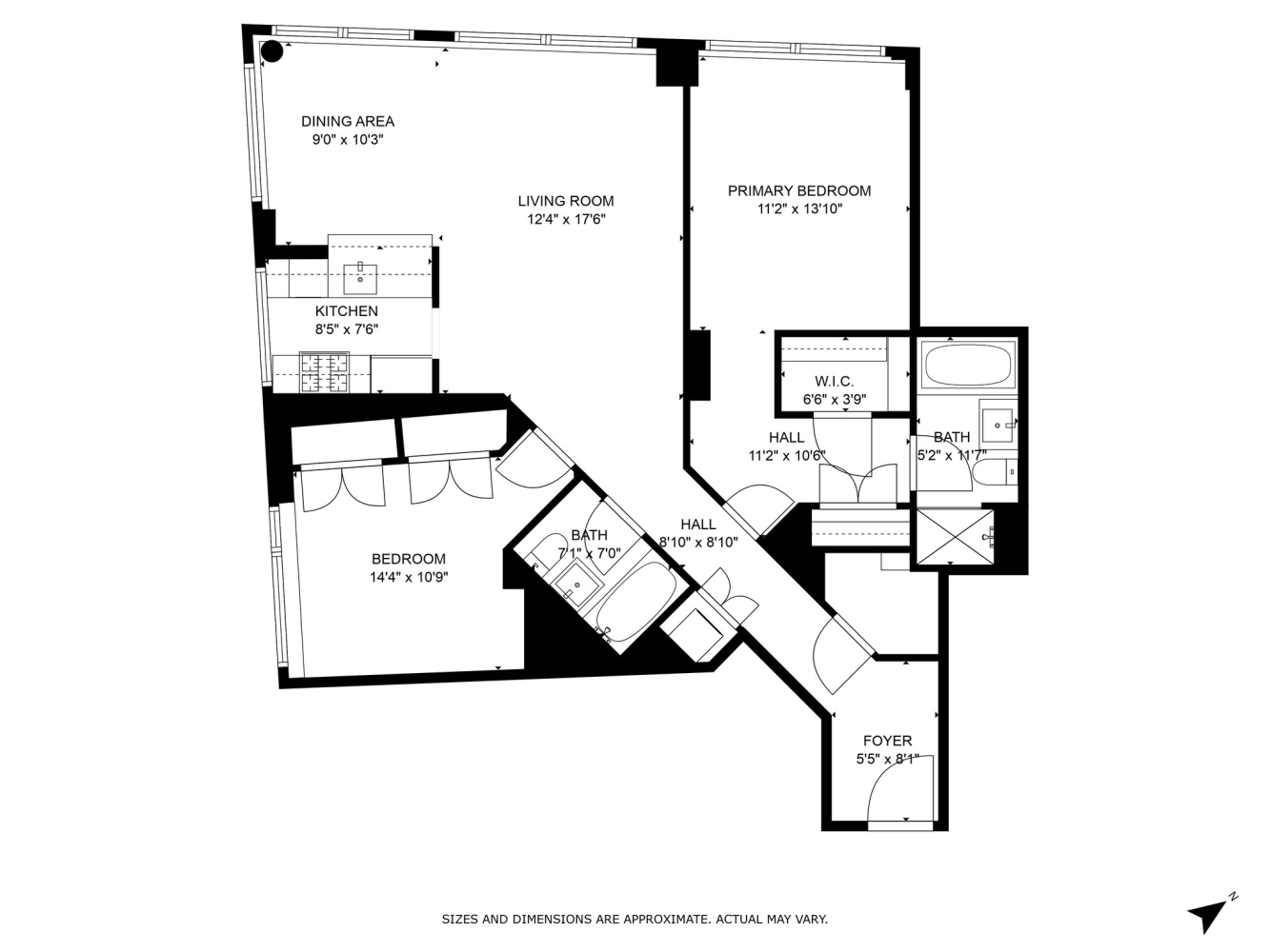 Floorplan for 100 Riverside Boulevard, 14N