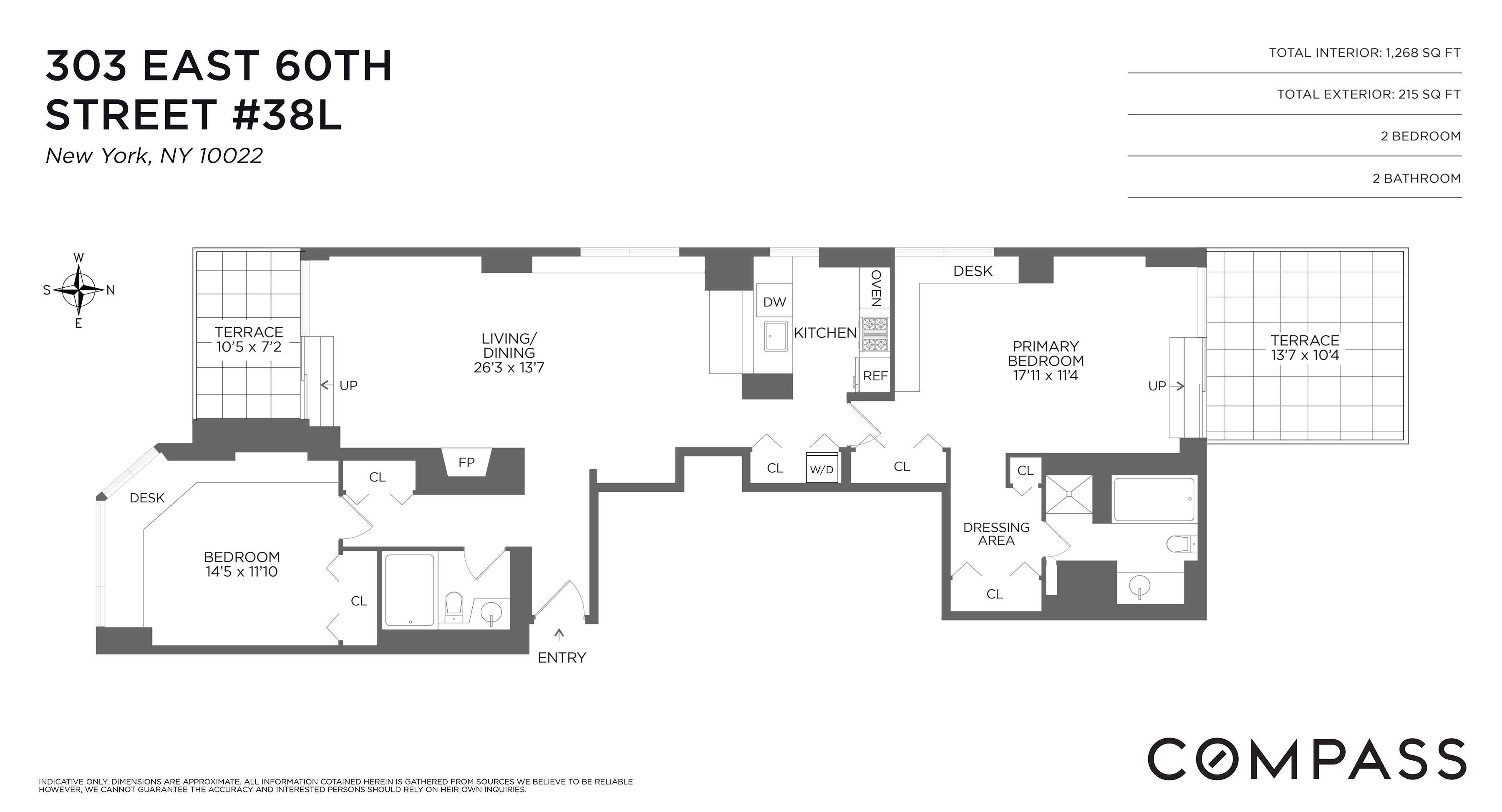 Floorplan for 303 East 60th Street, 38L