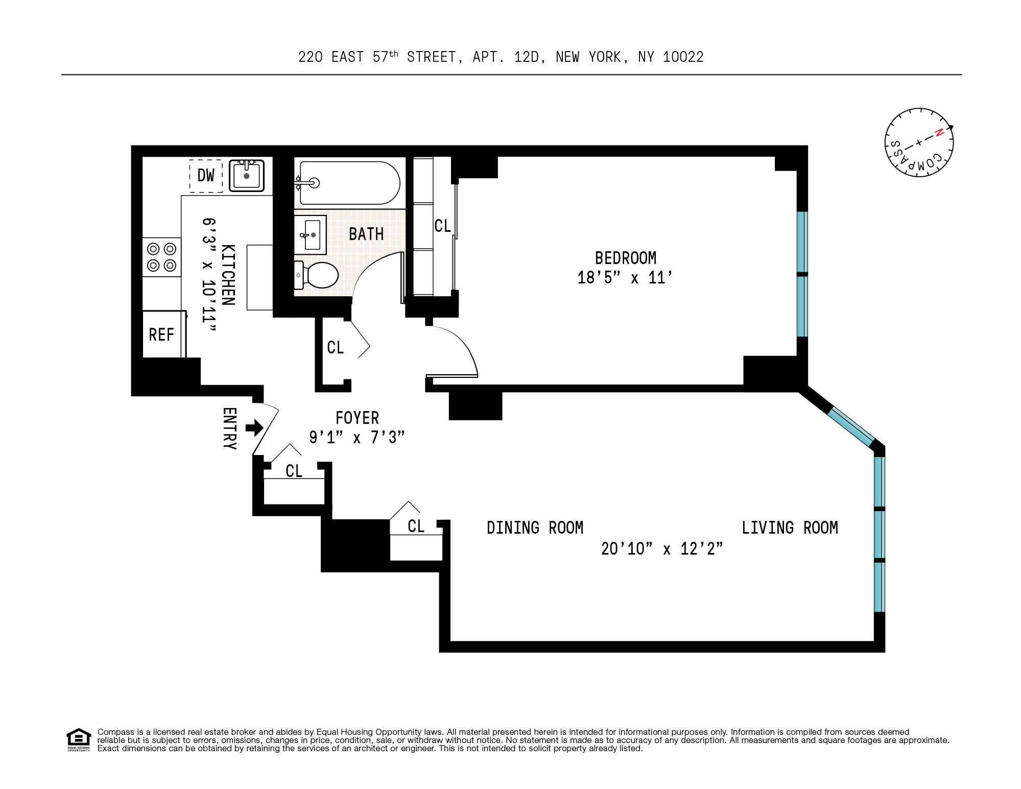 Floorplan for 220 East 57th Street, 12D