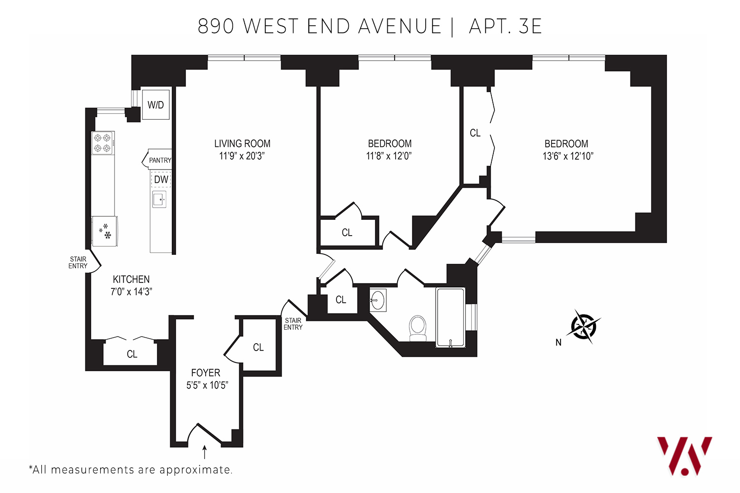 Floorplan for 890 West End Avenue, 3E