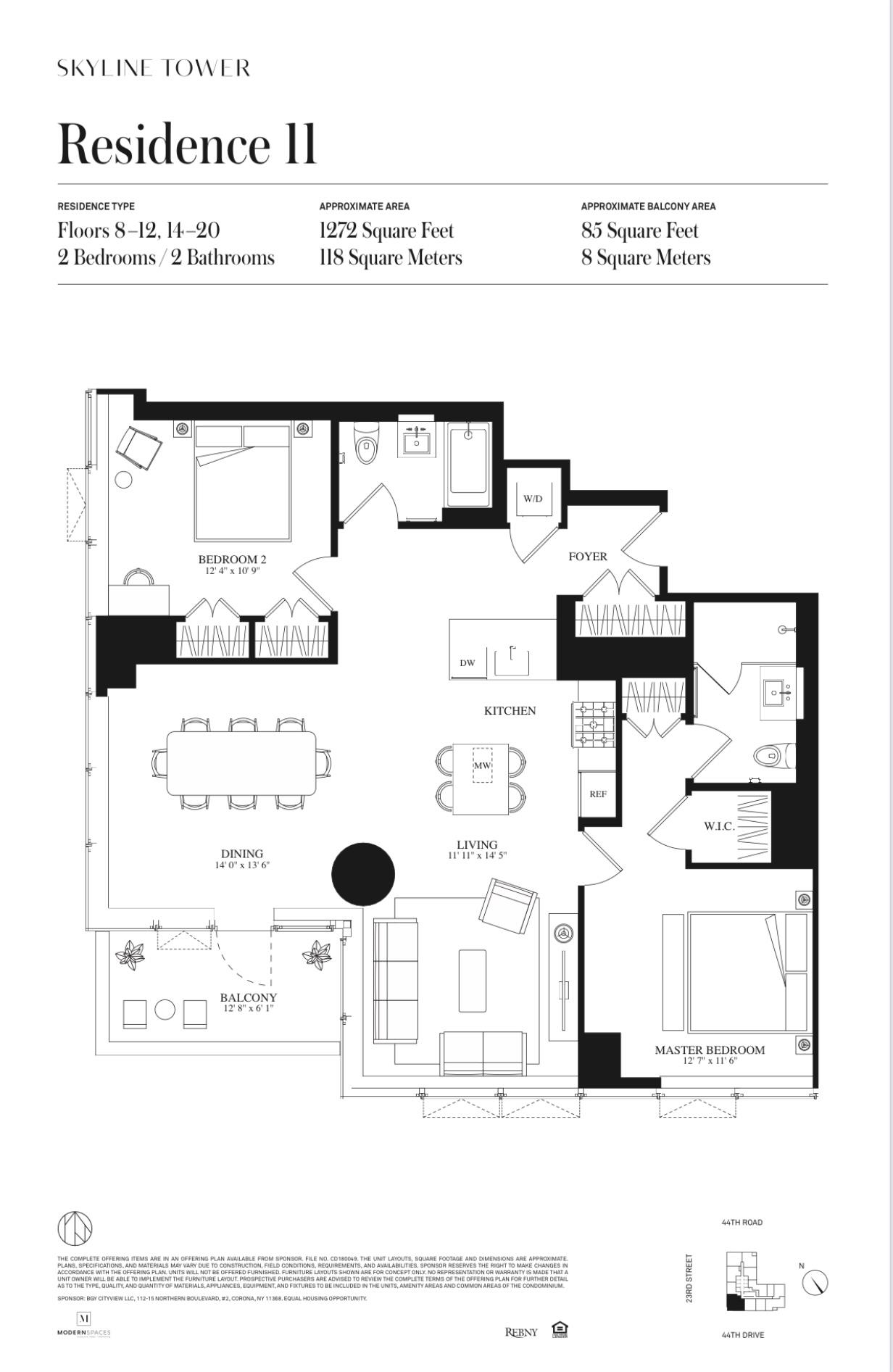 Floorplan for 3 Court Square, 1011