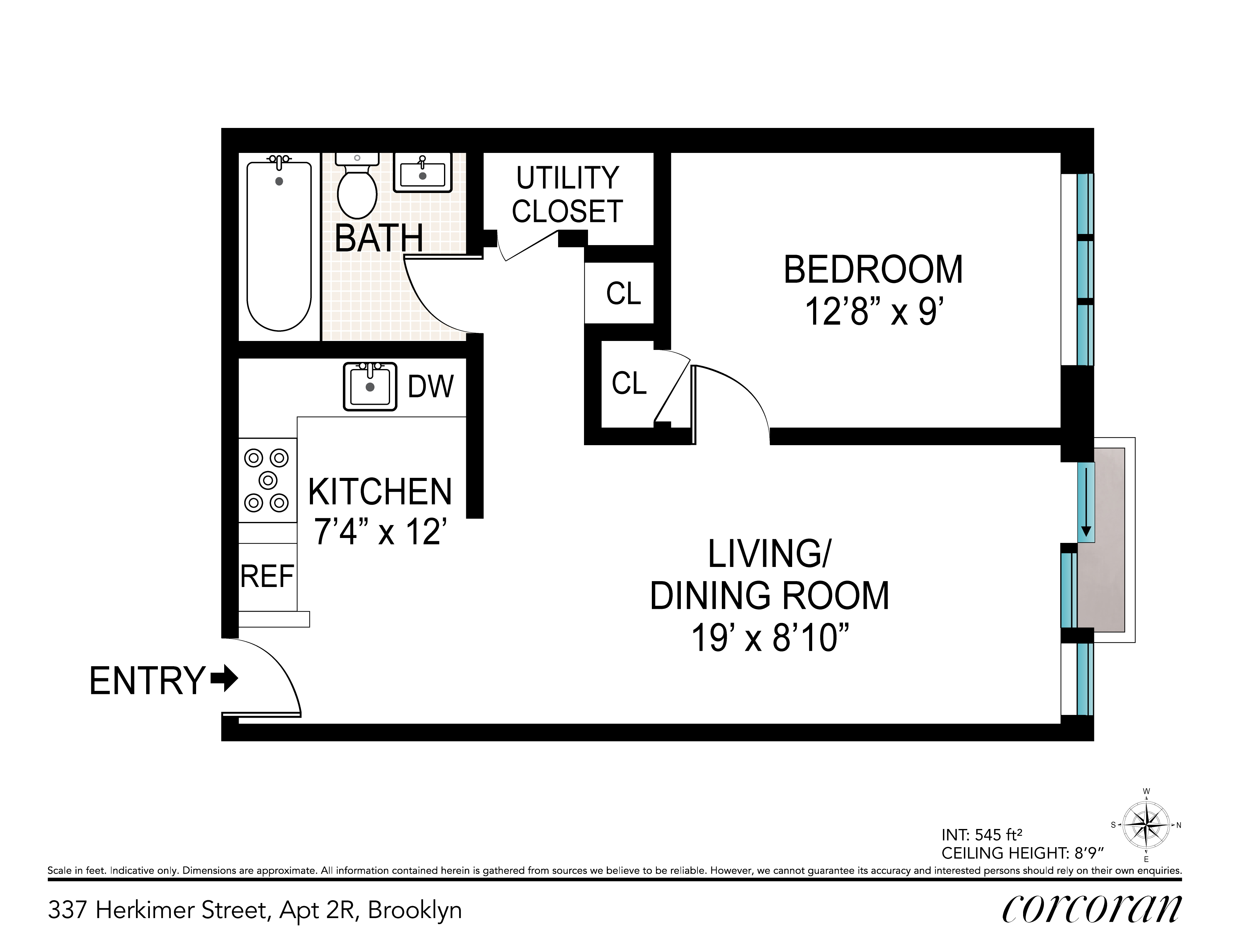 Floorplan for 337 Herkimer Street, 2R