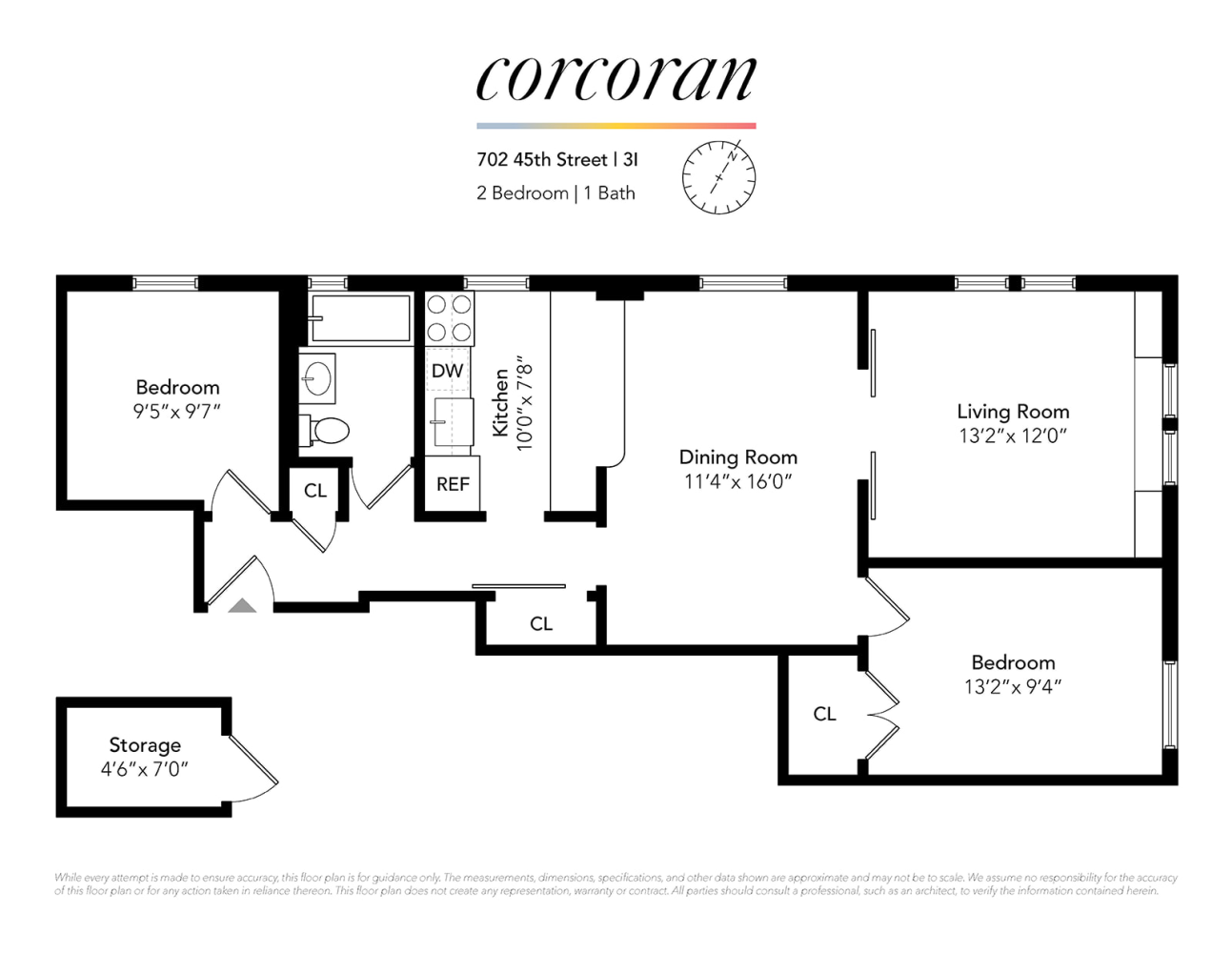 Floorplan for 702 45th Street, 3I