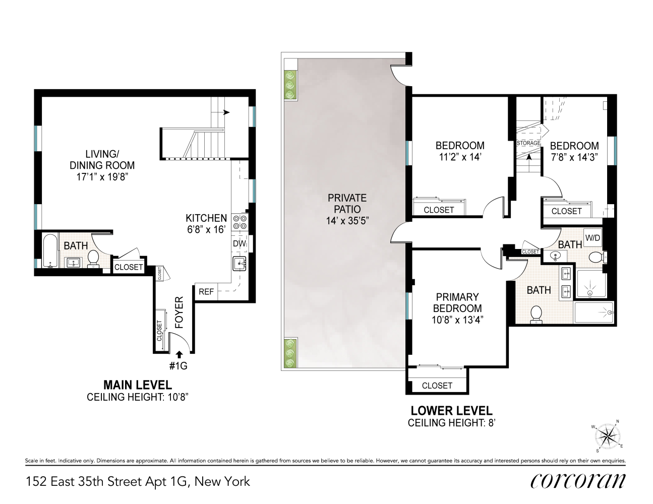 Floorplan for 152 East 35th Street, 1G