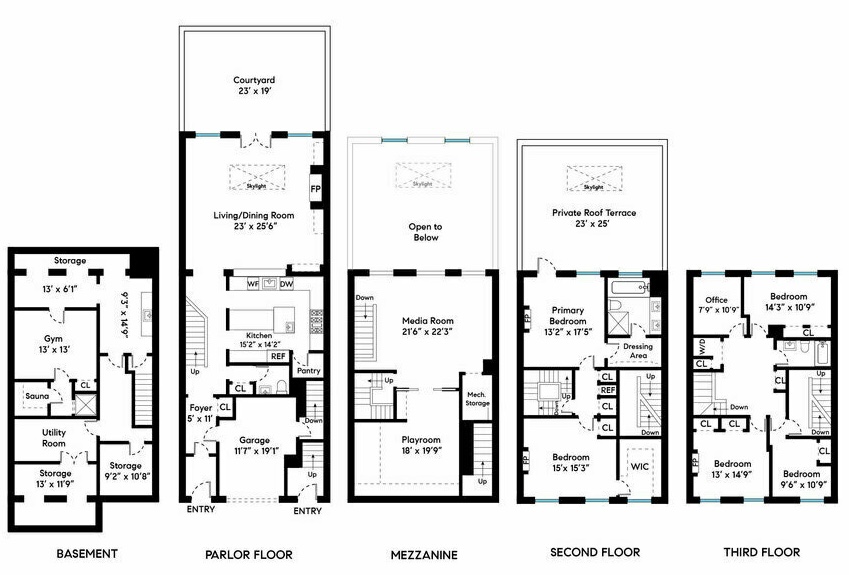 Floorplan for 313 West 20th Street, 1