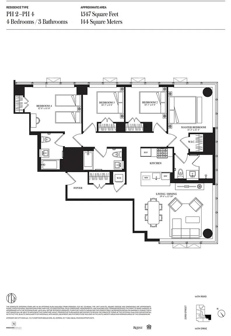 Floorplan for 3 Court Square, PH-406