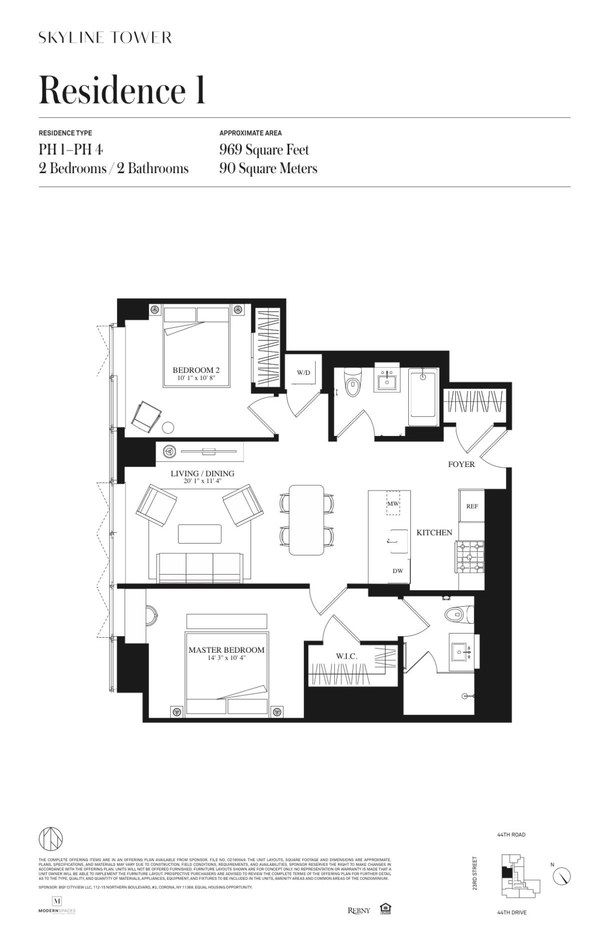 Floorplan for 3 Court Square, PH-201