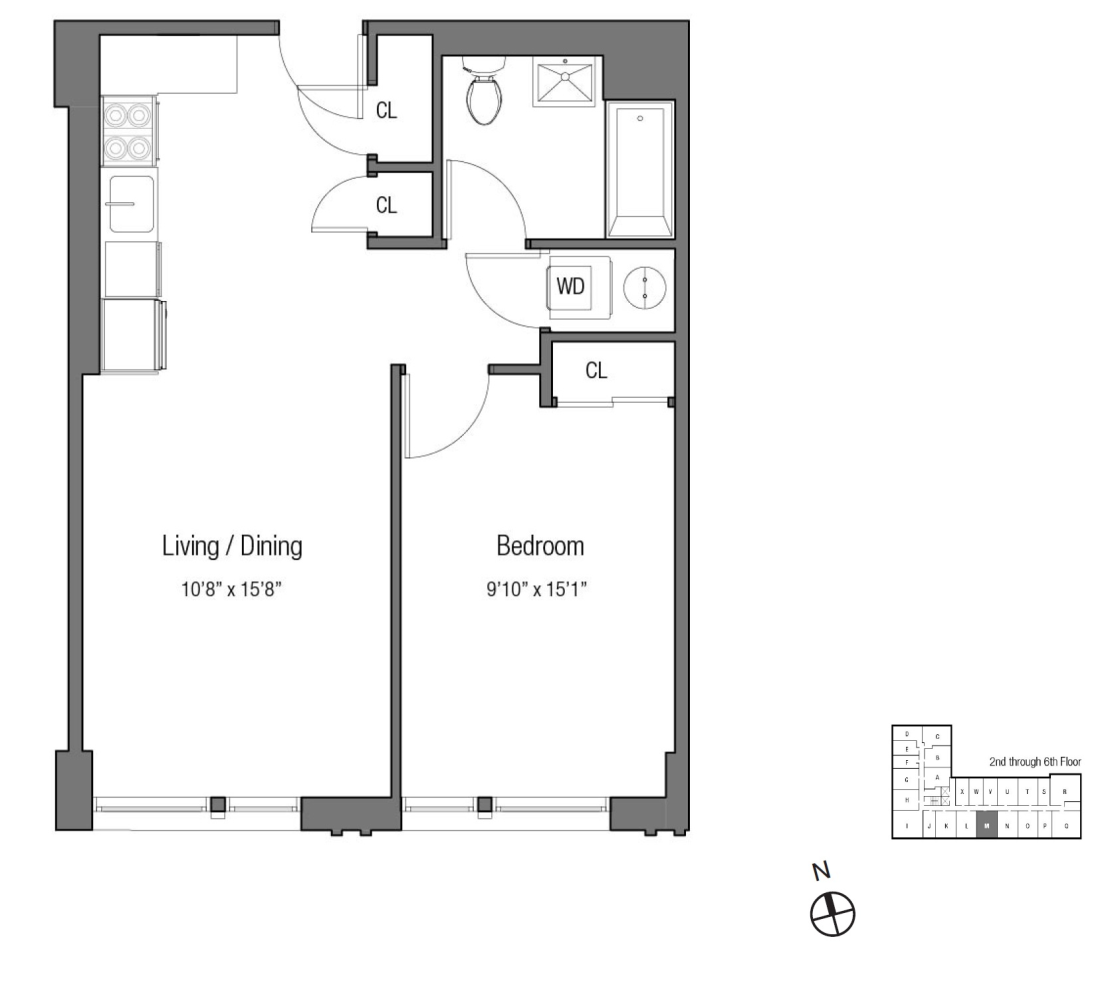 Floorplan for 123 Hope Street, 6M