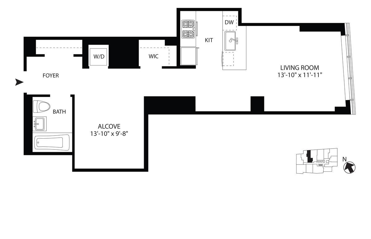 Floorplan for 2 Northside Piers, 4-W