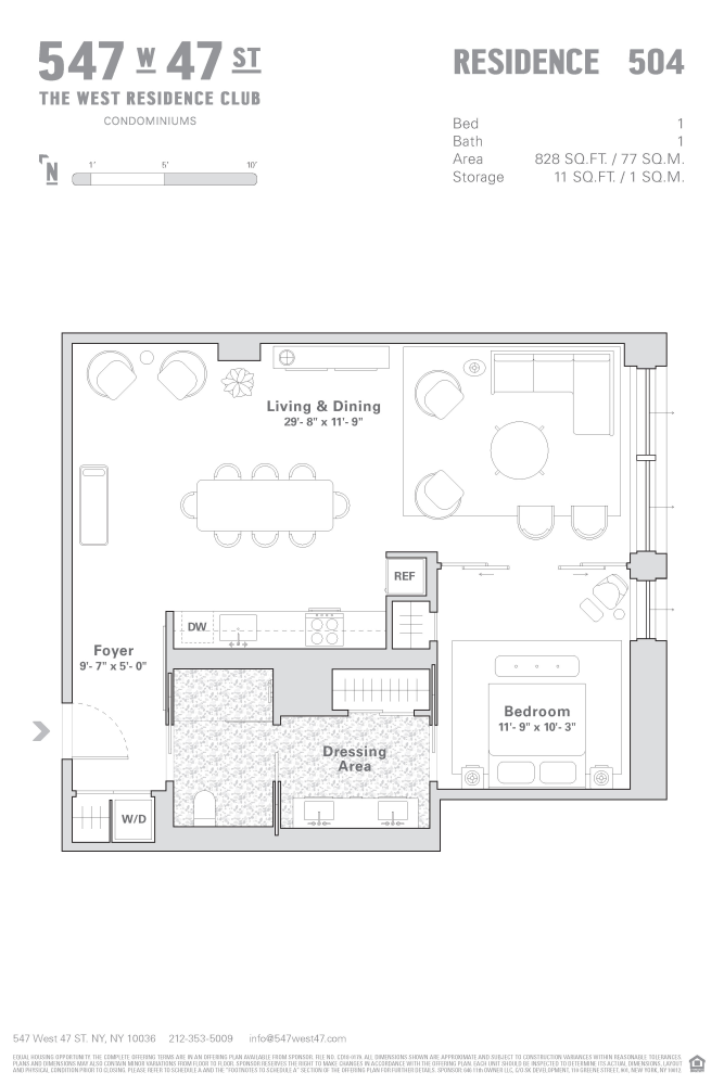 Floorplan for 547 West 47th Street, 504