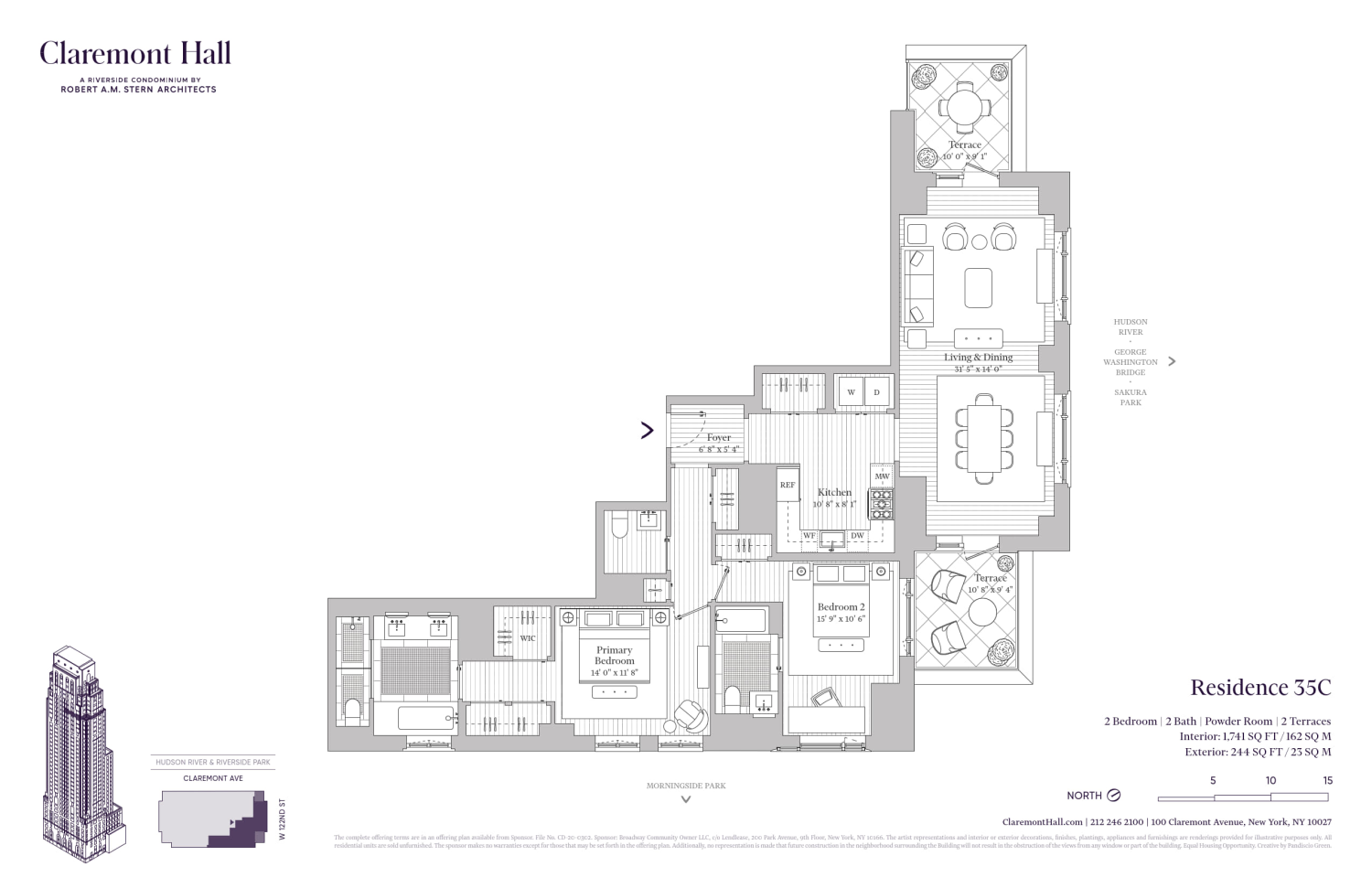 Floorplan for 100 Claremont Avenue, 35C