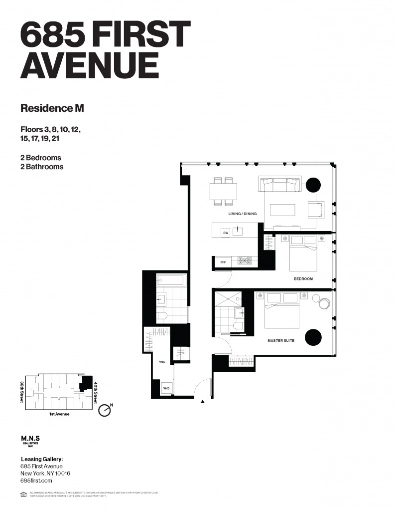 Floorplan for 685 1st Avenue, 19-M