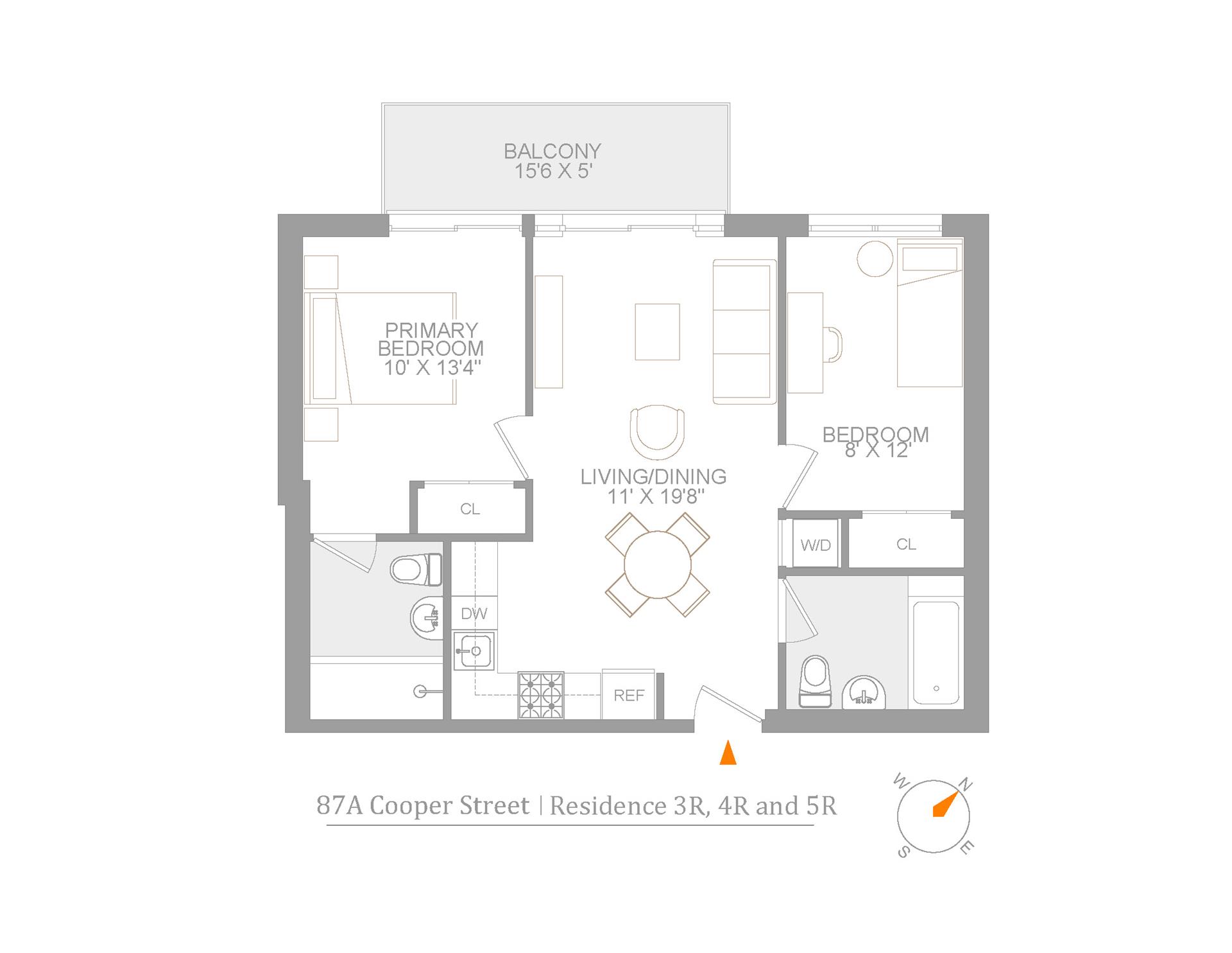 Floorplan for 87 Cooper Street, 3R