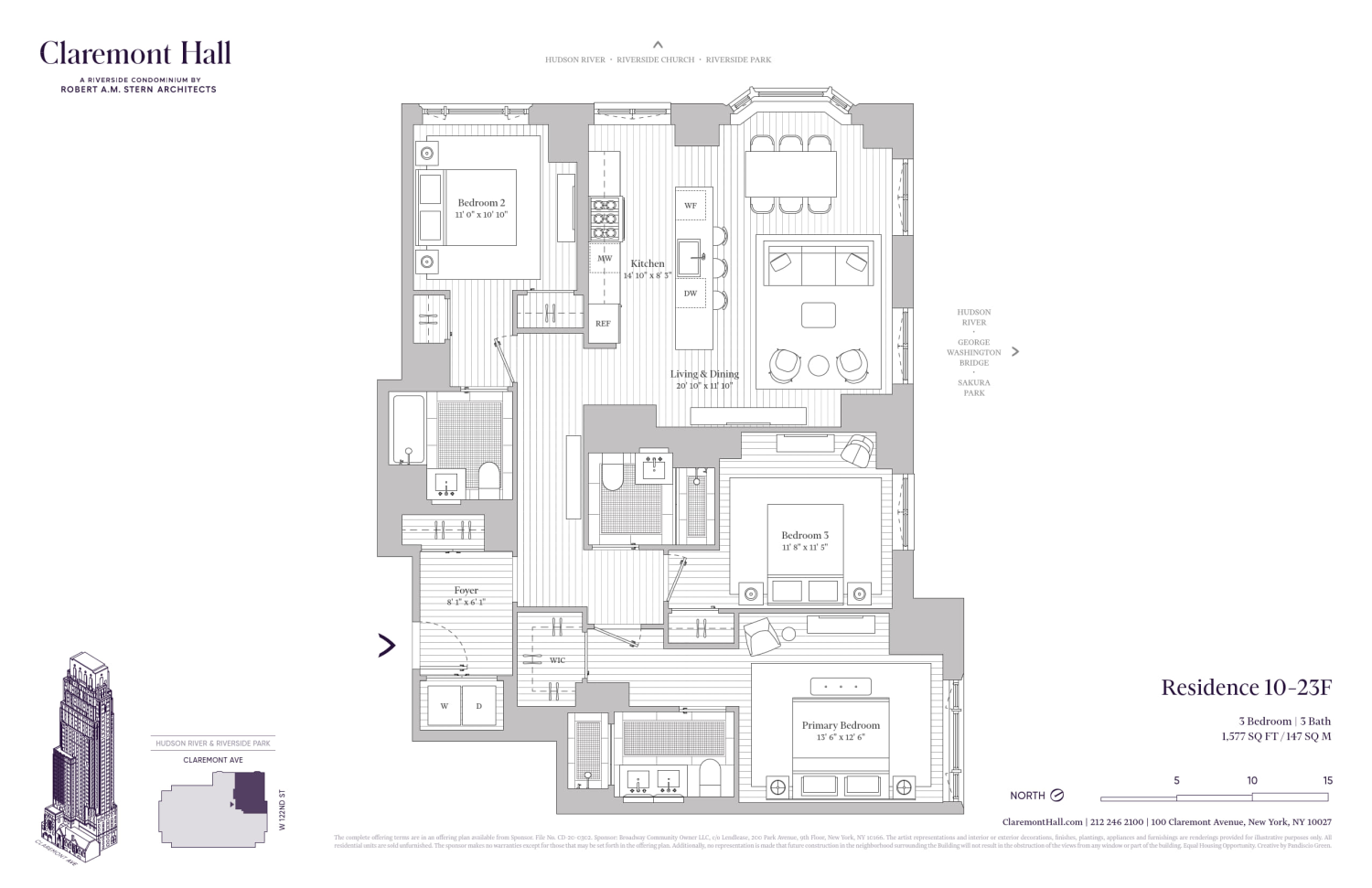 Floorplan for 100 Claremont Avenue, 11F