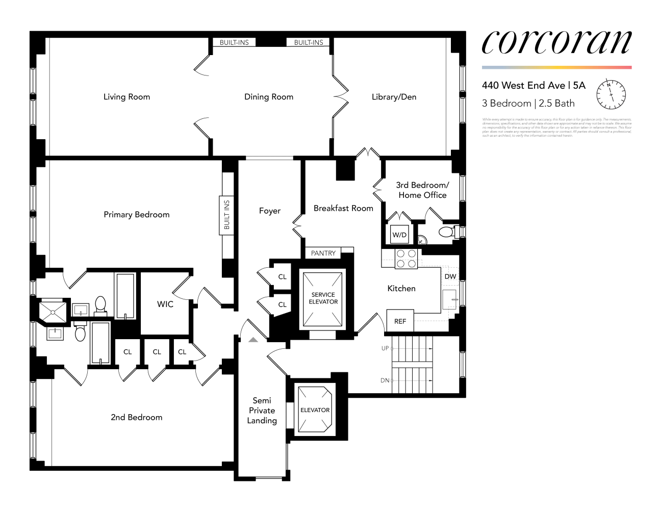 Floorplan for 440 West End Avenue, 5A