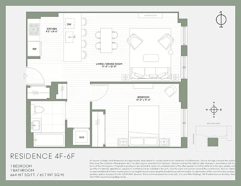 Floorplan for 10 Lenox Avenue, 6F