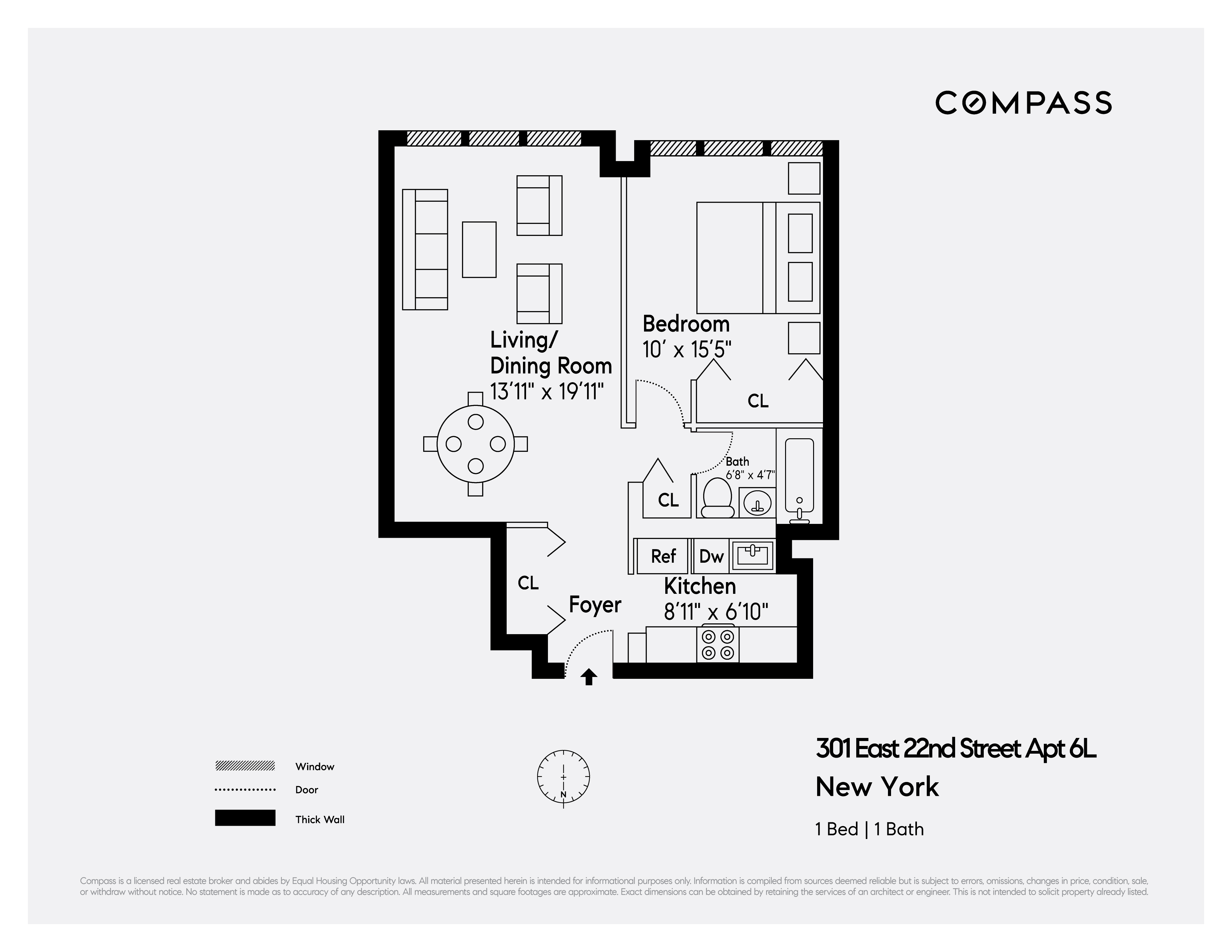 Floorplan for 301 East 22nd Street, 6L