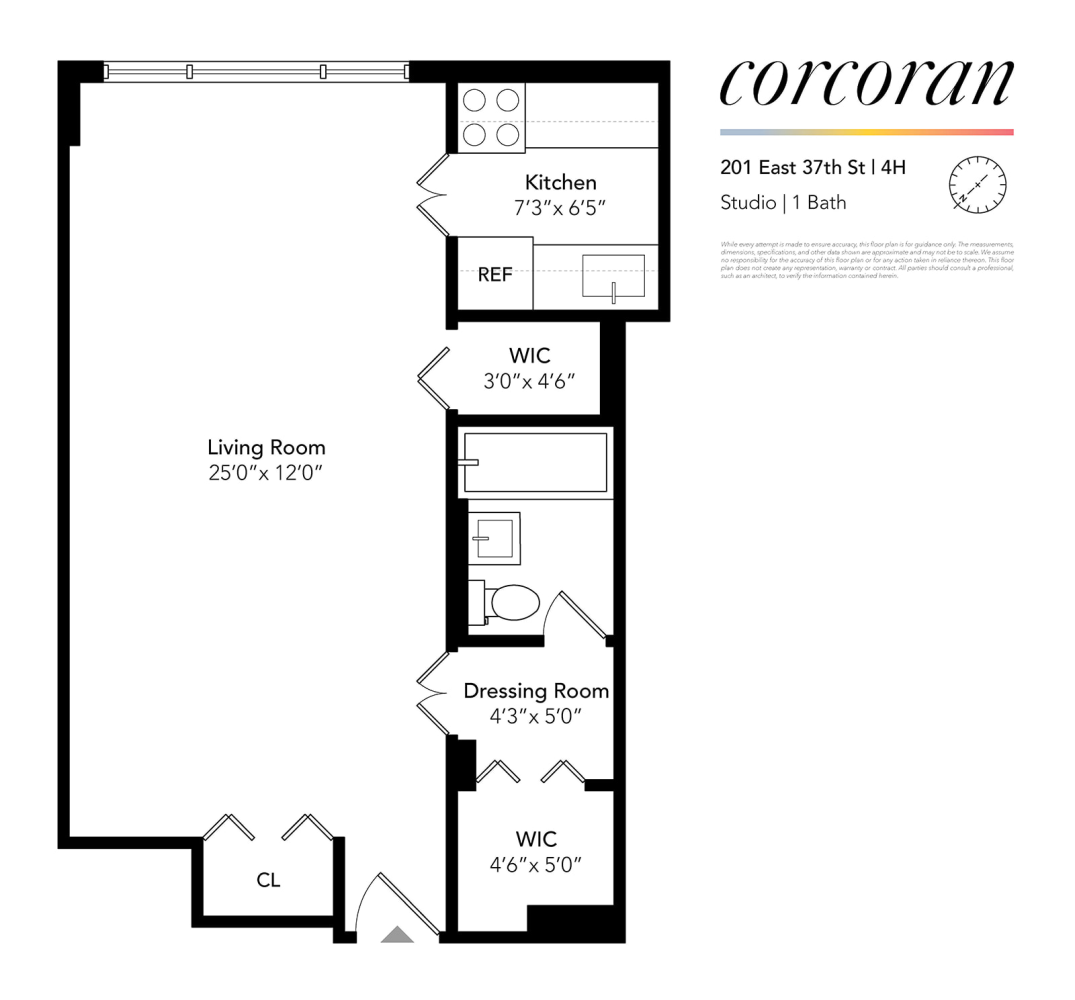 Floorplan for 201 East 37th Street, 4H