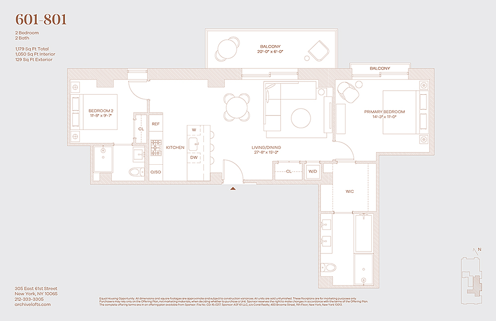 Floorplan for 305 East 61st Street, 801