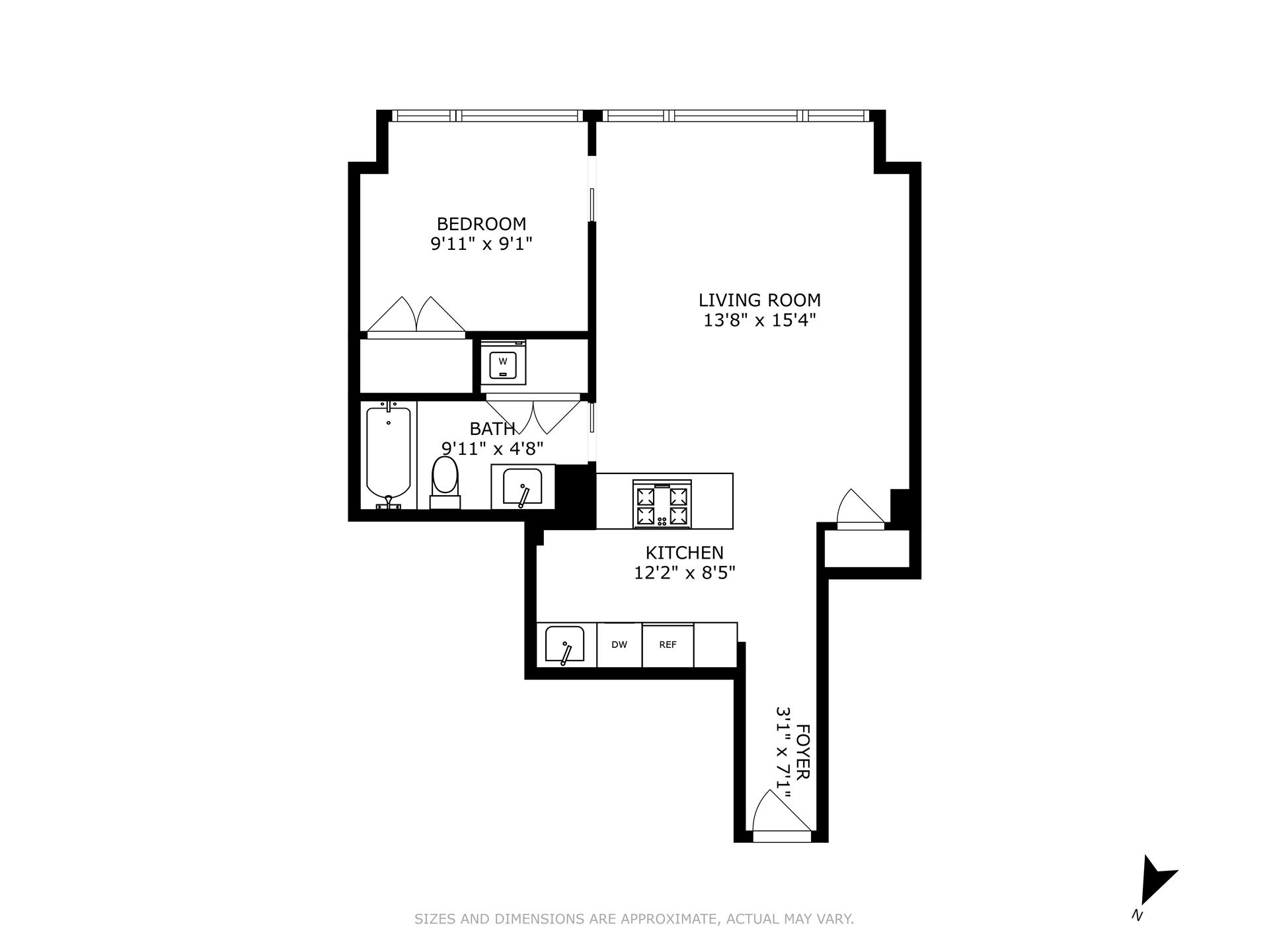 Floorplan for 321 East 48th Street, 10F