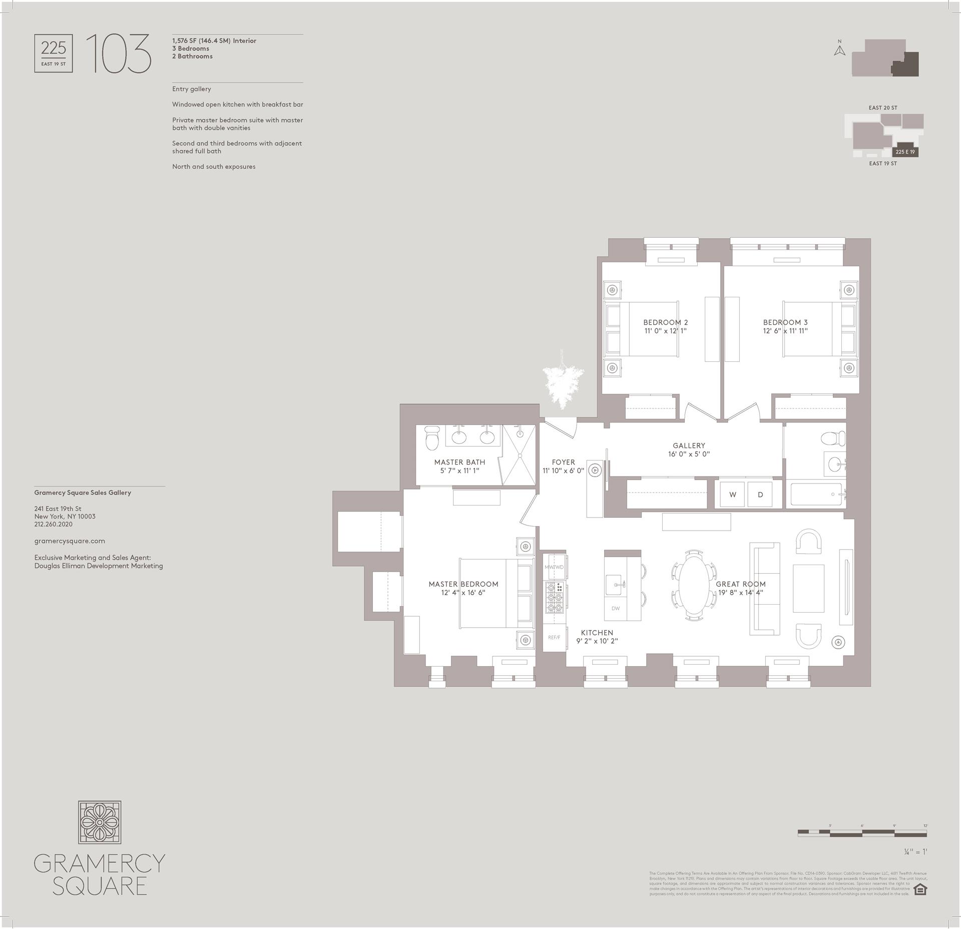 Floorplan for 225 East 19th Street, 103