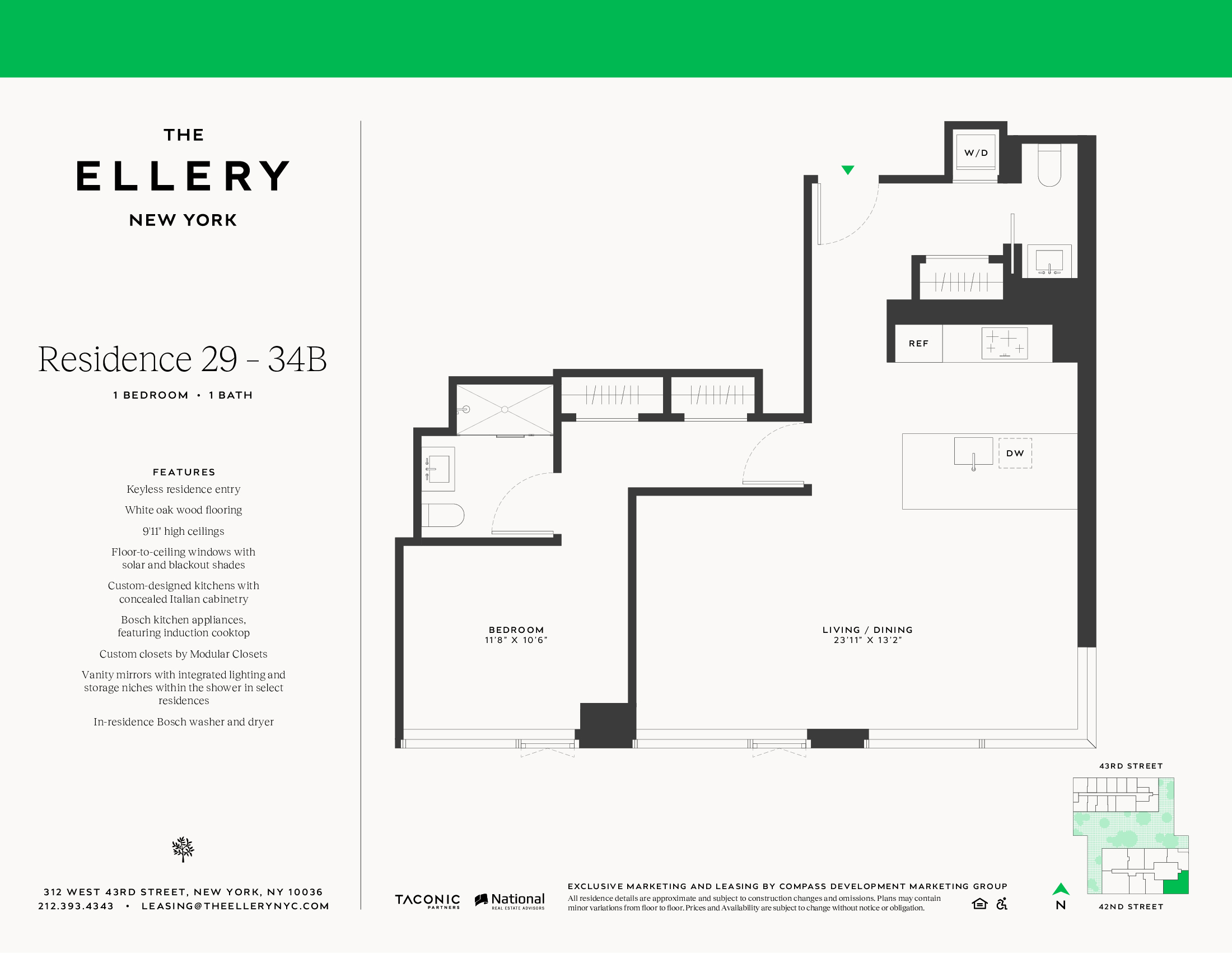 Floorplan for 312 West 43rd Street, 32B