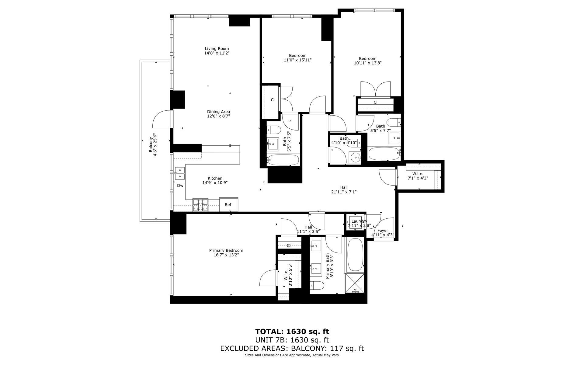 Floorplan for 640 West 237th Street, 7B