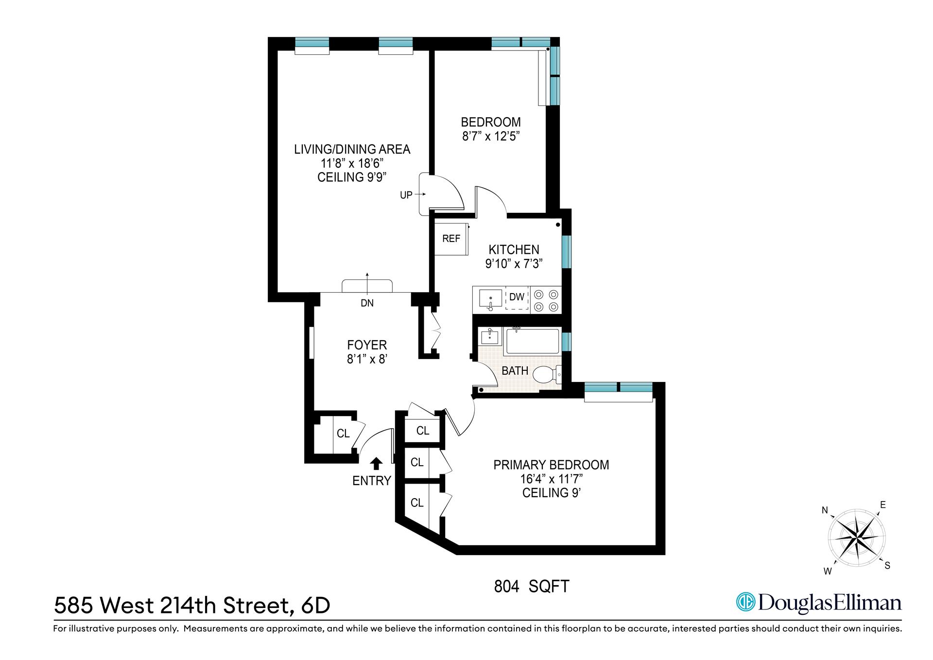 Floorplan for 585 West 214th Street, 6D