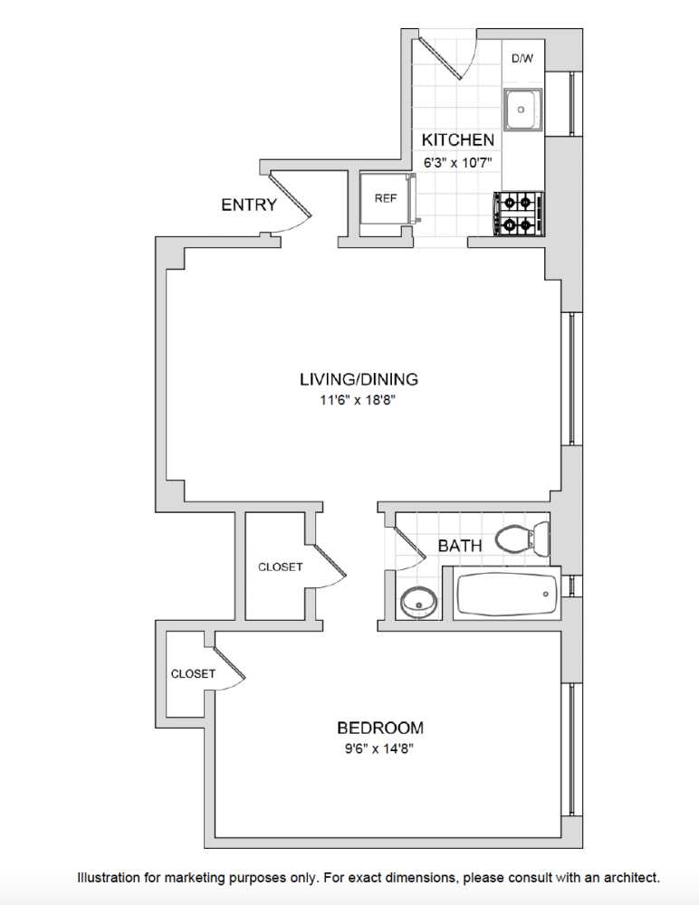 Floorplan for 142 East 49th Street, 2C