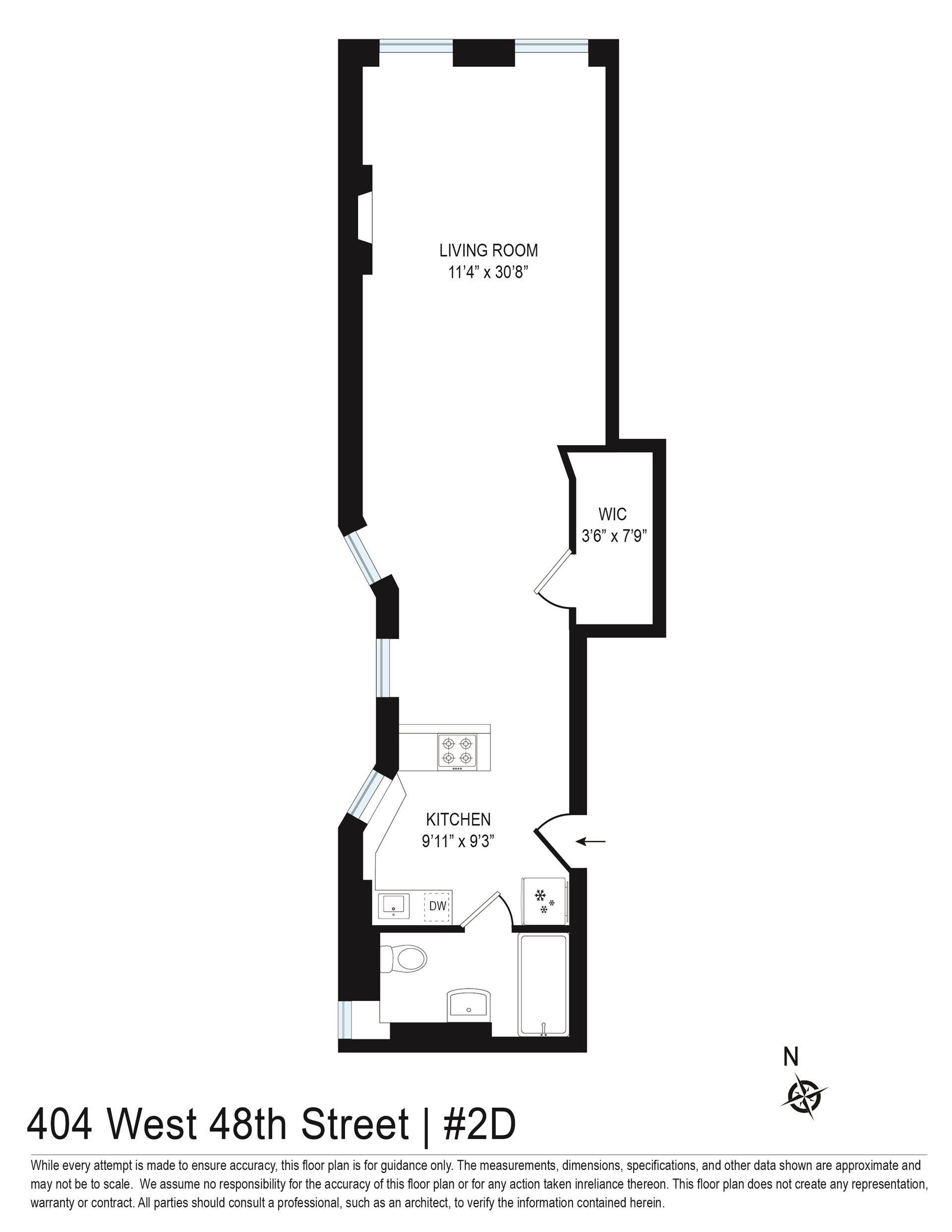 Floorplan for 404 West 48th Street, 2D