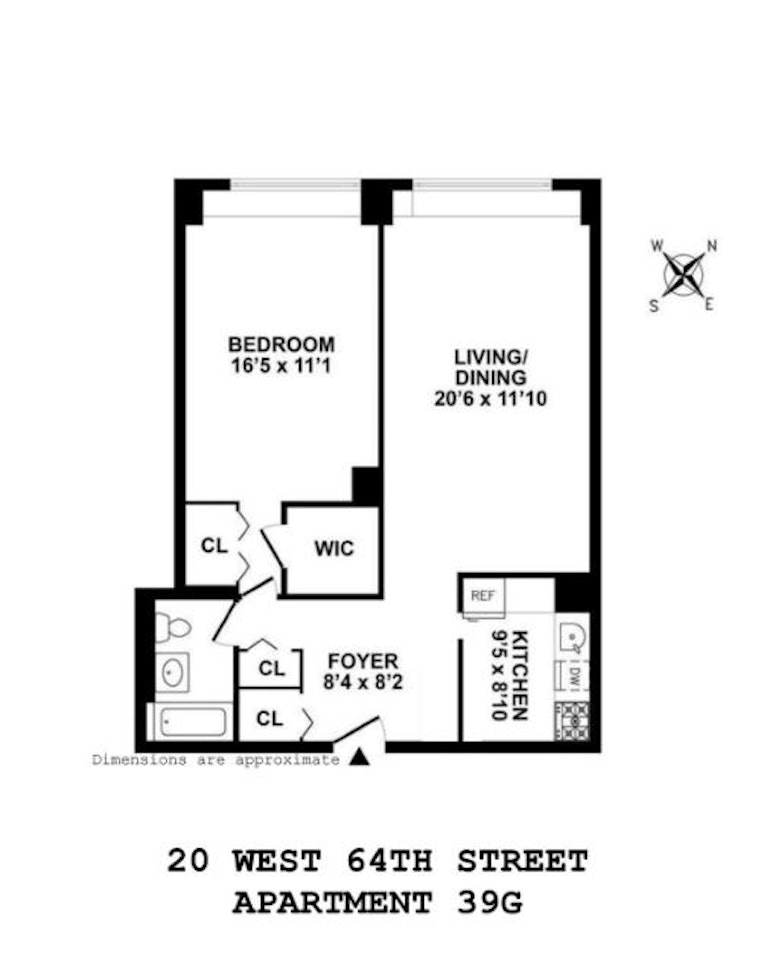 Floorplan for 20 West 64th Street, 39G