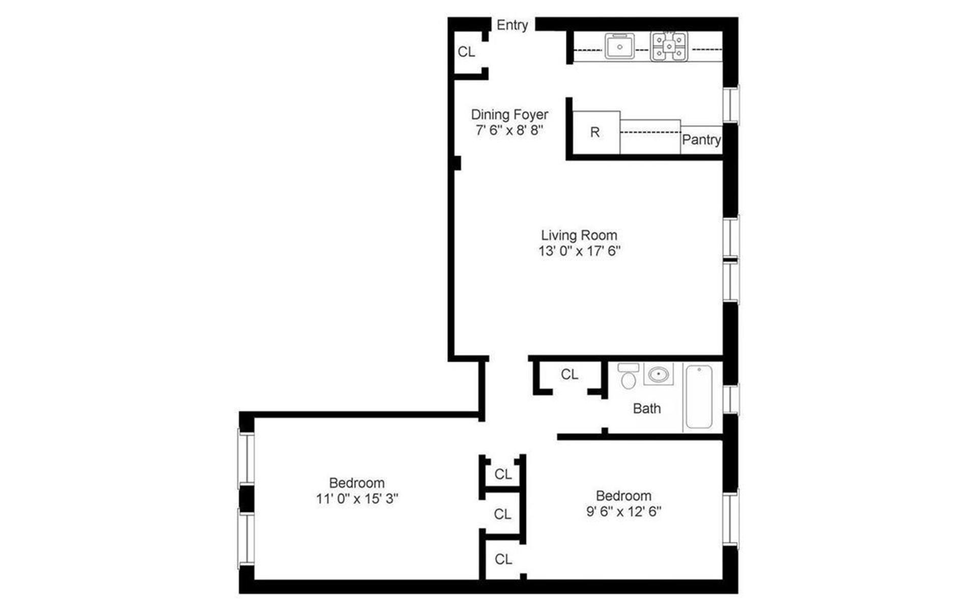 Floorplan for 5615 Netherland Avenue, 6G